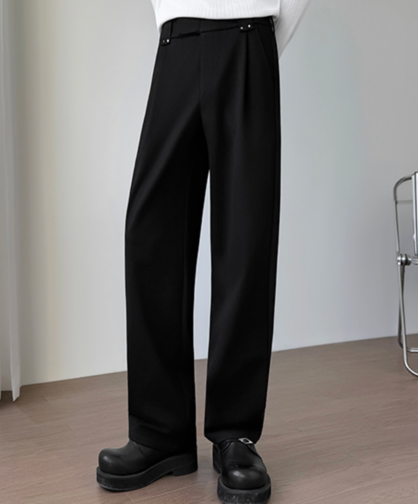 dark wool blend stripes pants EN2546