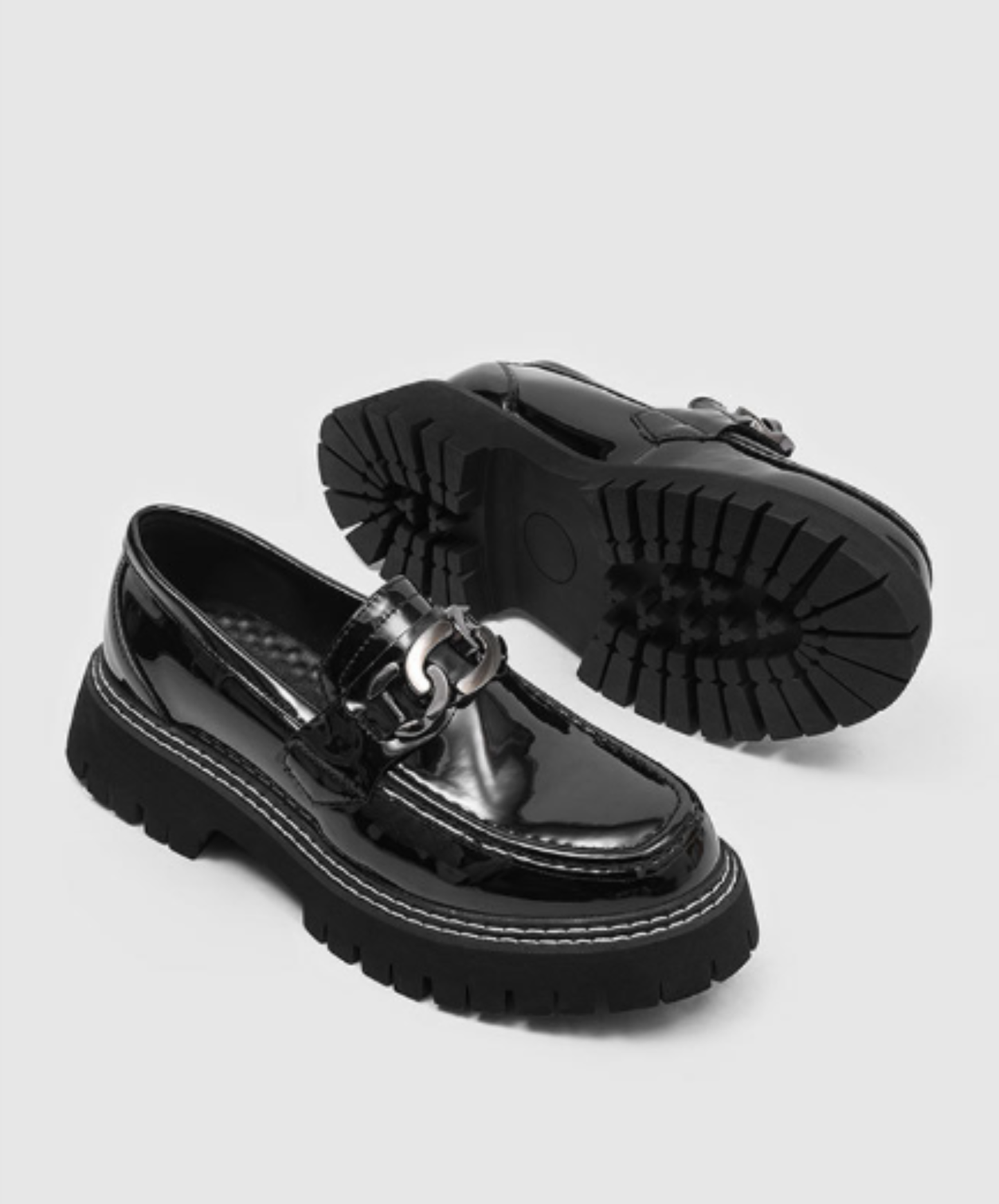 chunky chain enamel finish shoes EN3028