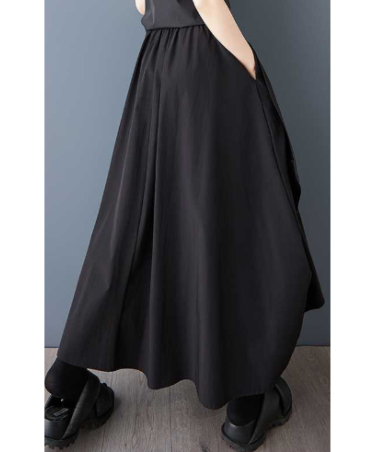 button-fastened balloon drape skirt EN3223