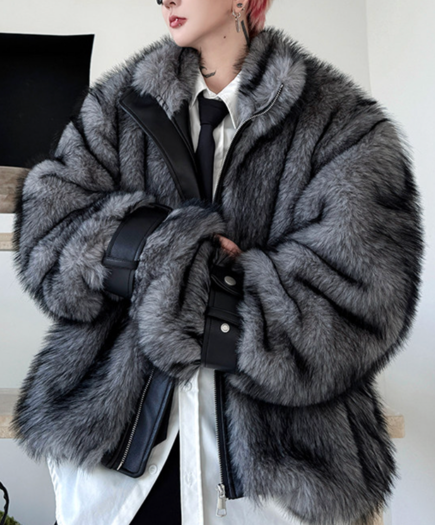 wolf-style fake fur jacket EN2618