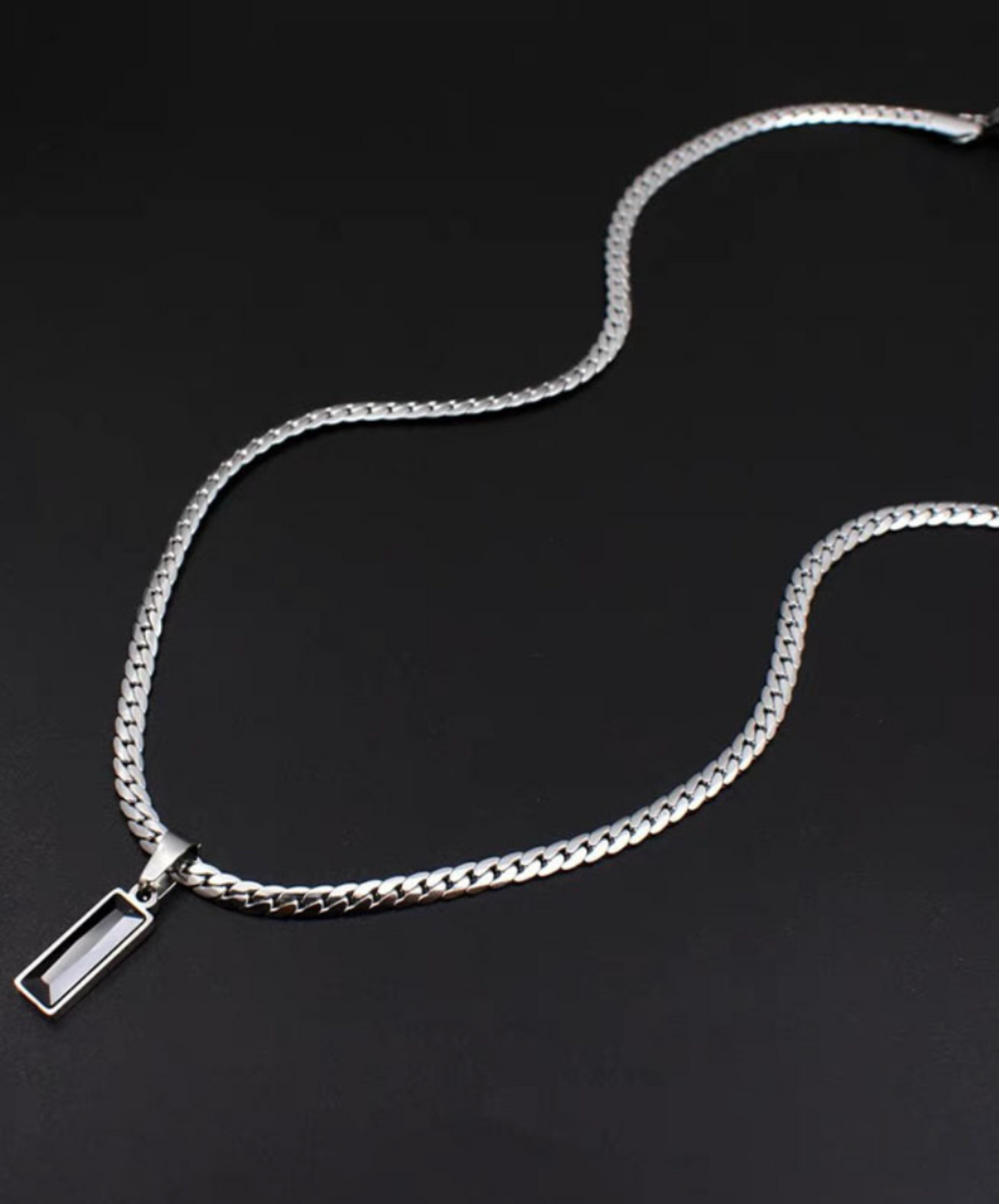 titanium black zircon necklace EN2659