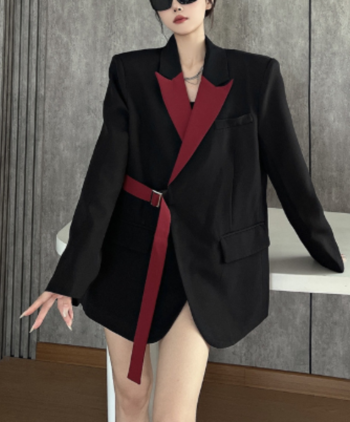 oversized fit with color-blocking jacket EN3165