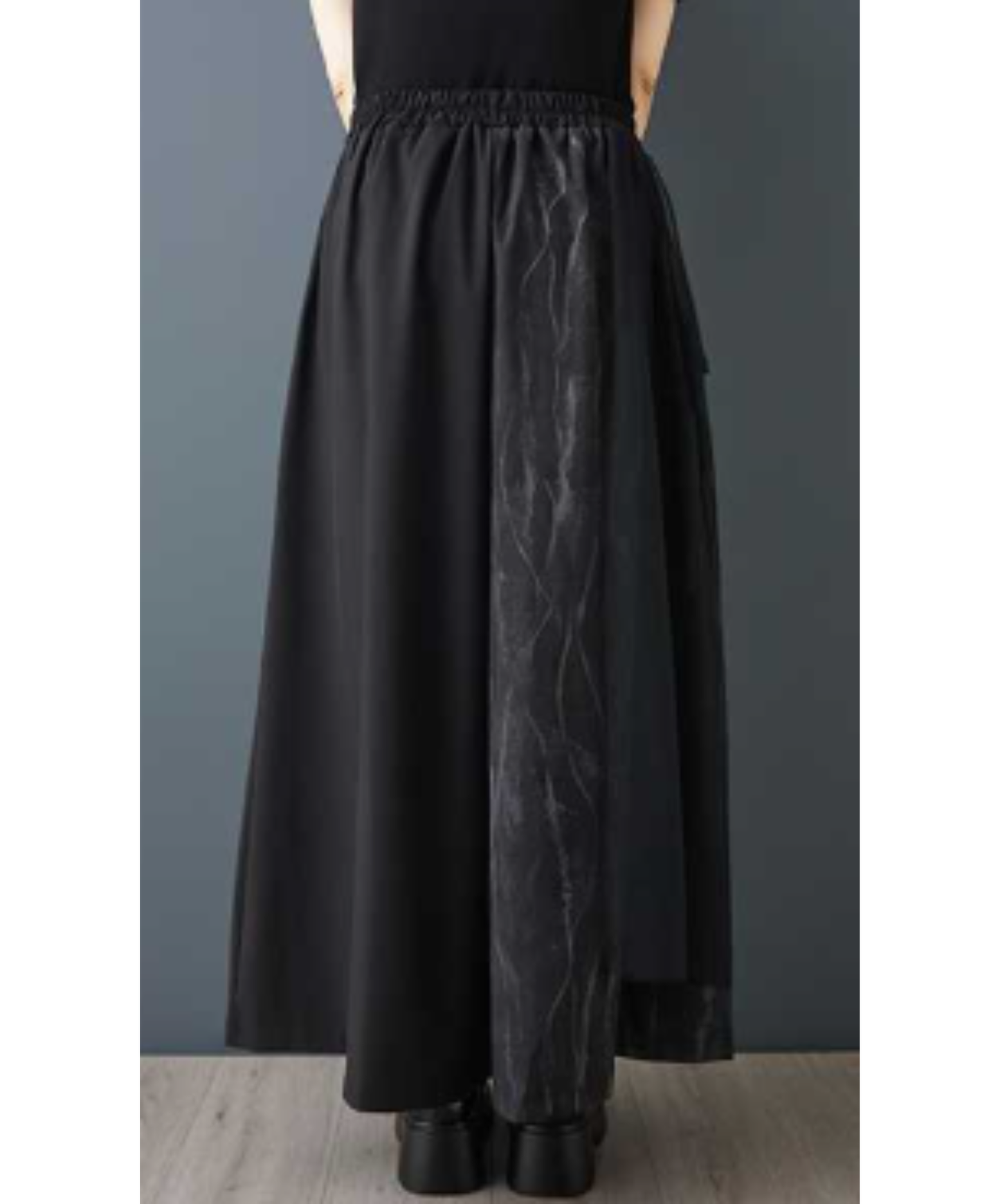 casual mesh patchwork style wide pants EN3053