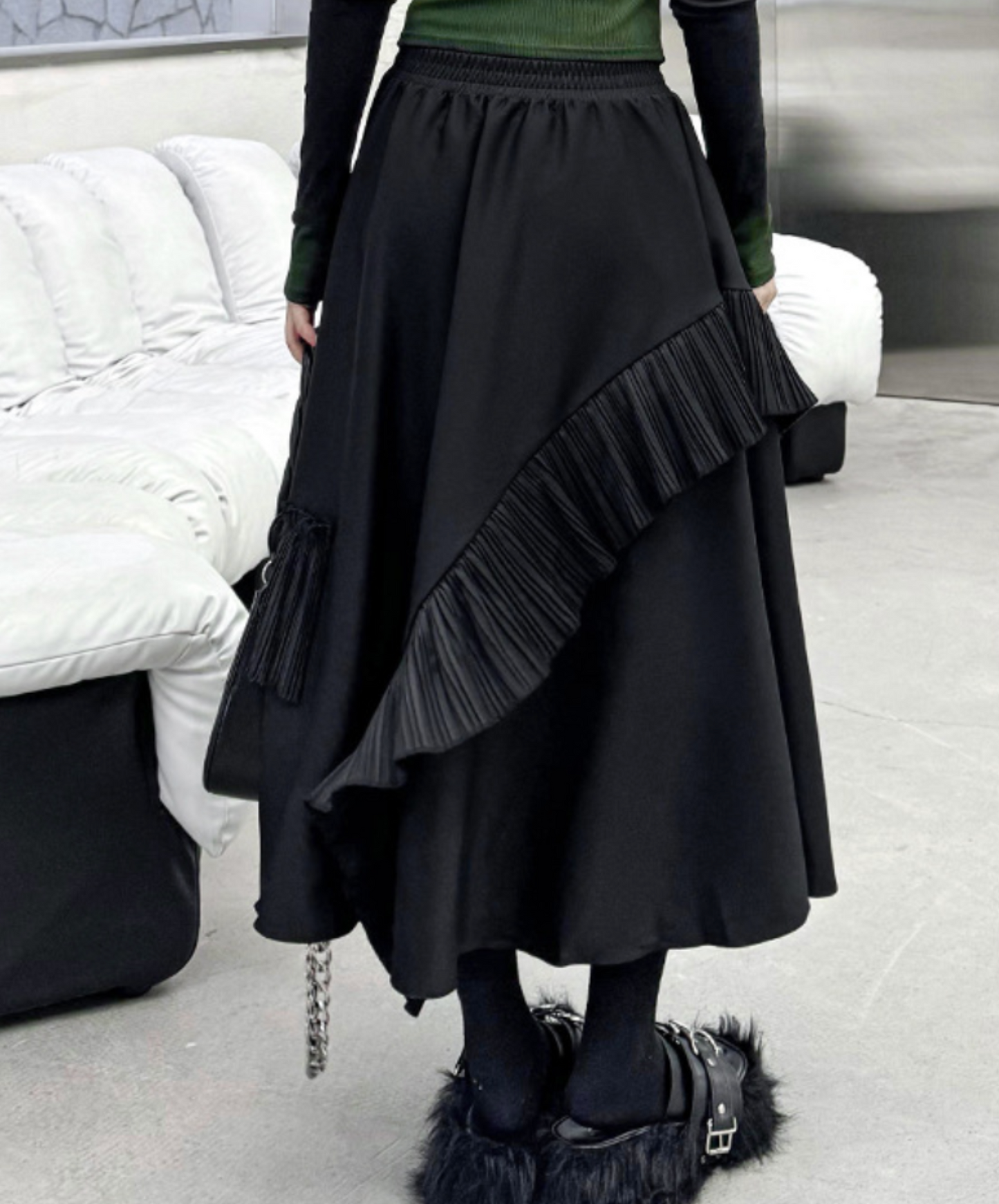 pleated ruffle decoration skirt EN2334