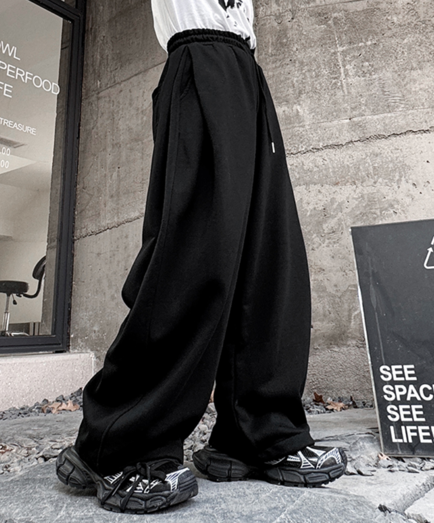 casual volume silhouette sweatshirt wide pants EN2101