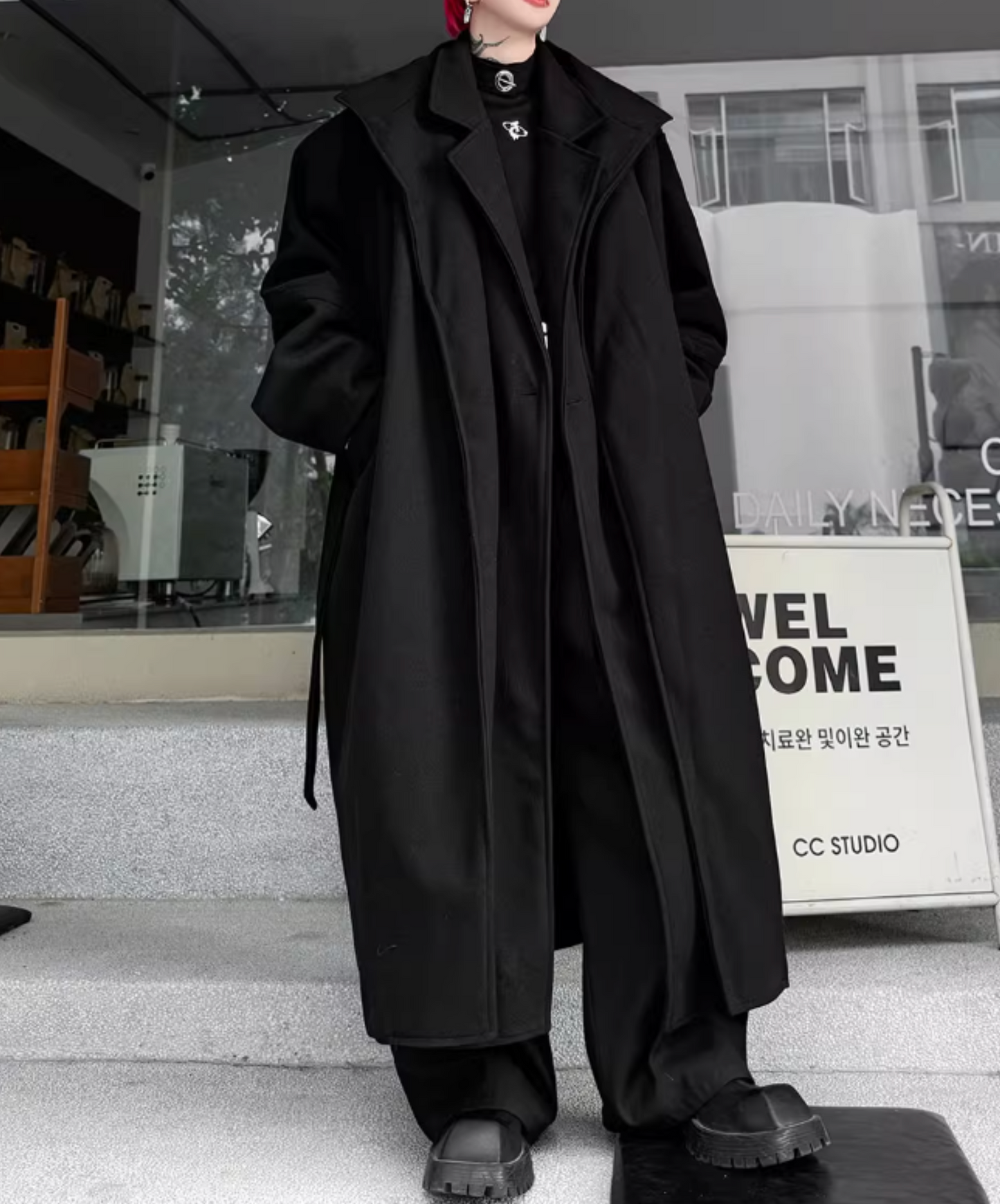 fake two-piece mid-length coat EN2562