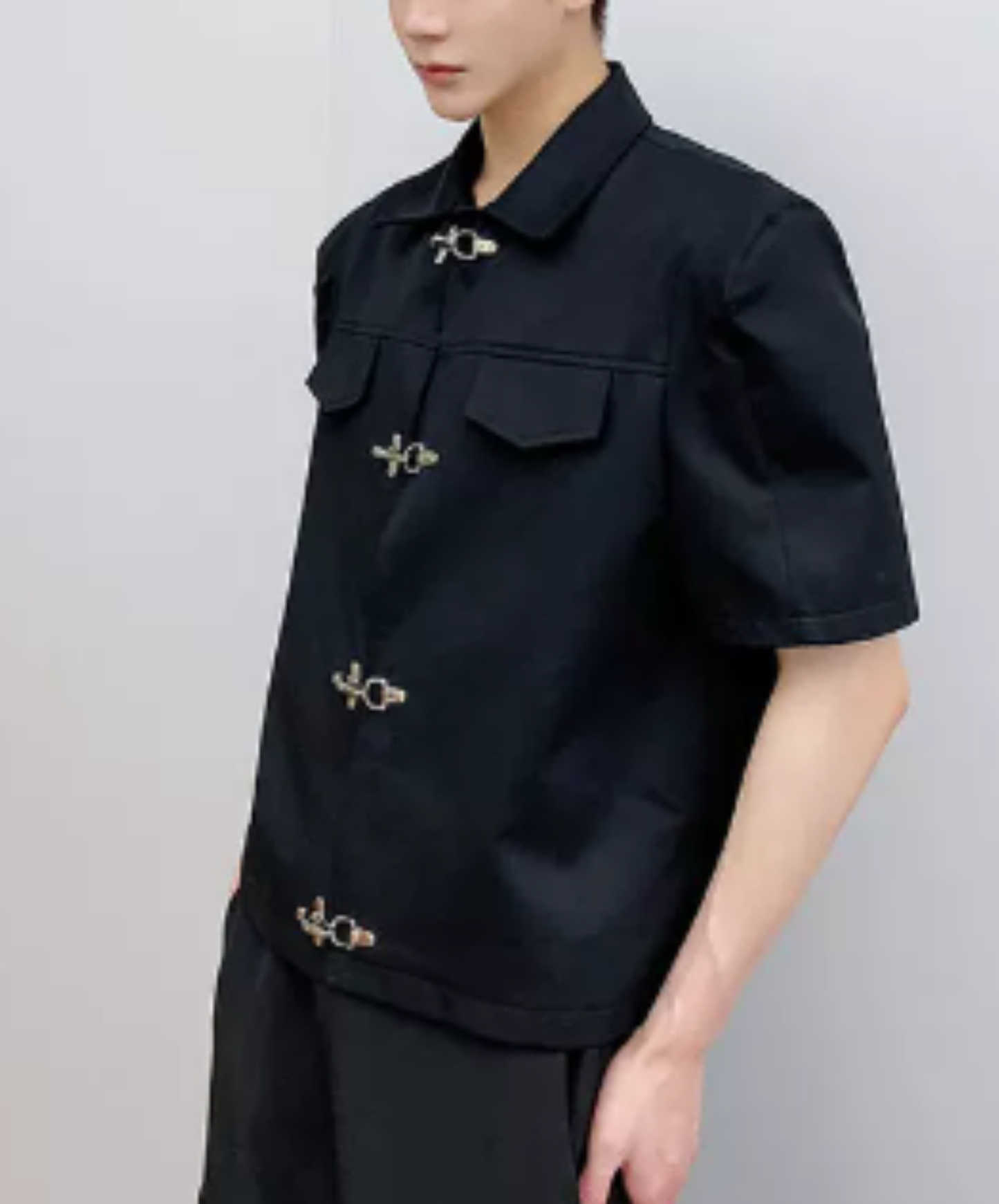 airplane button slim shirt EN2899