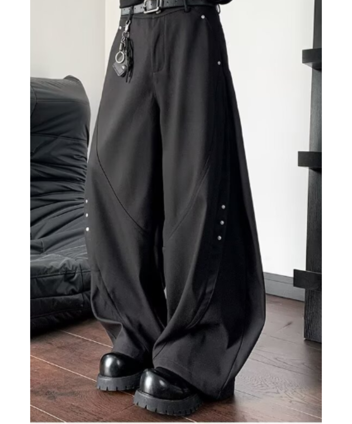 studded curve wide pants EN2968