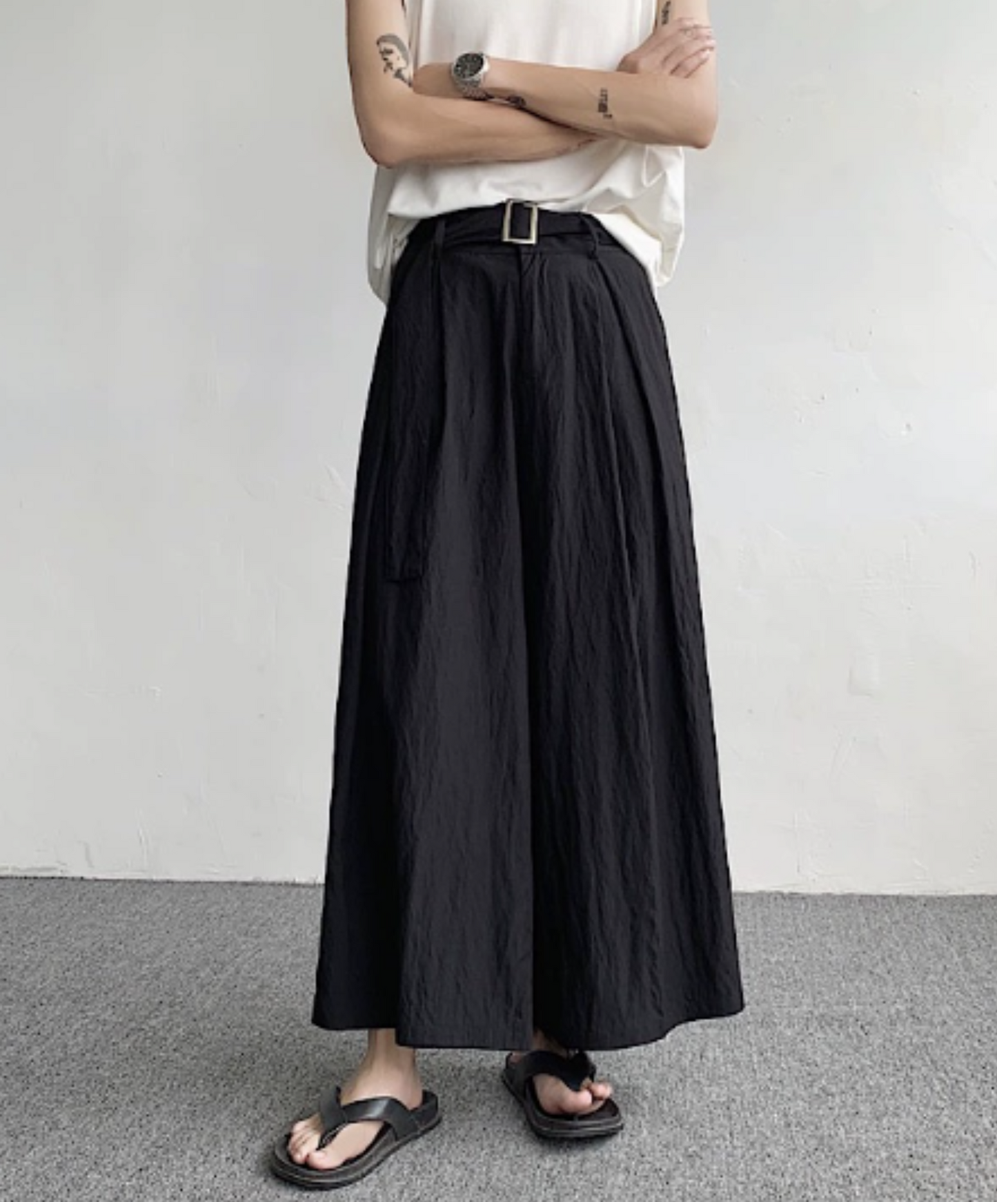 dark wide leg hakama pants EN1041