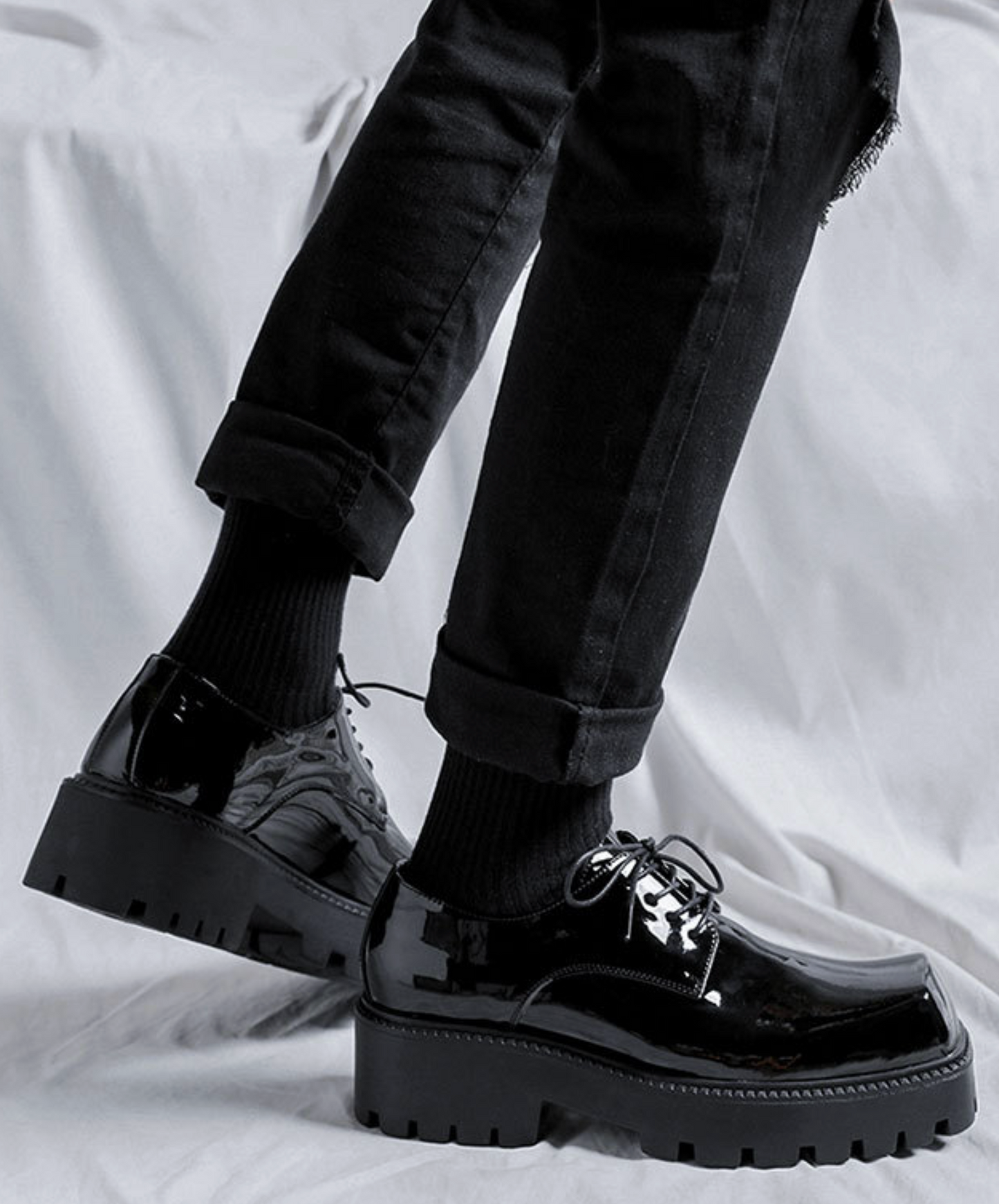 british style platform mid heel shoes EN2498