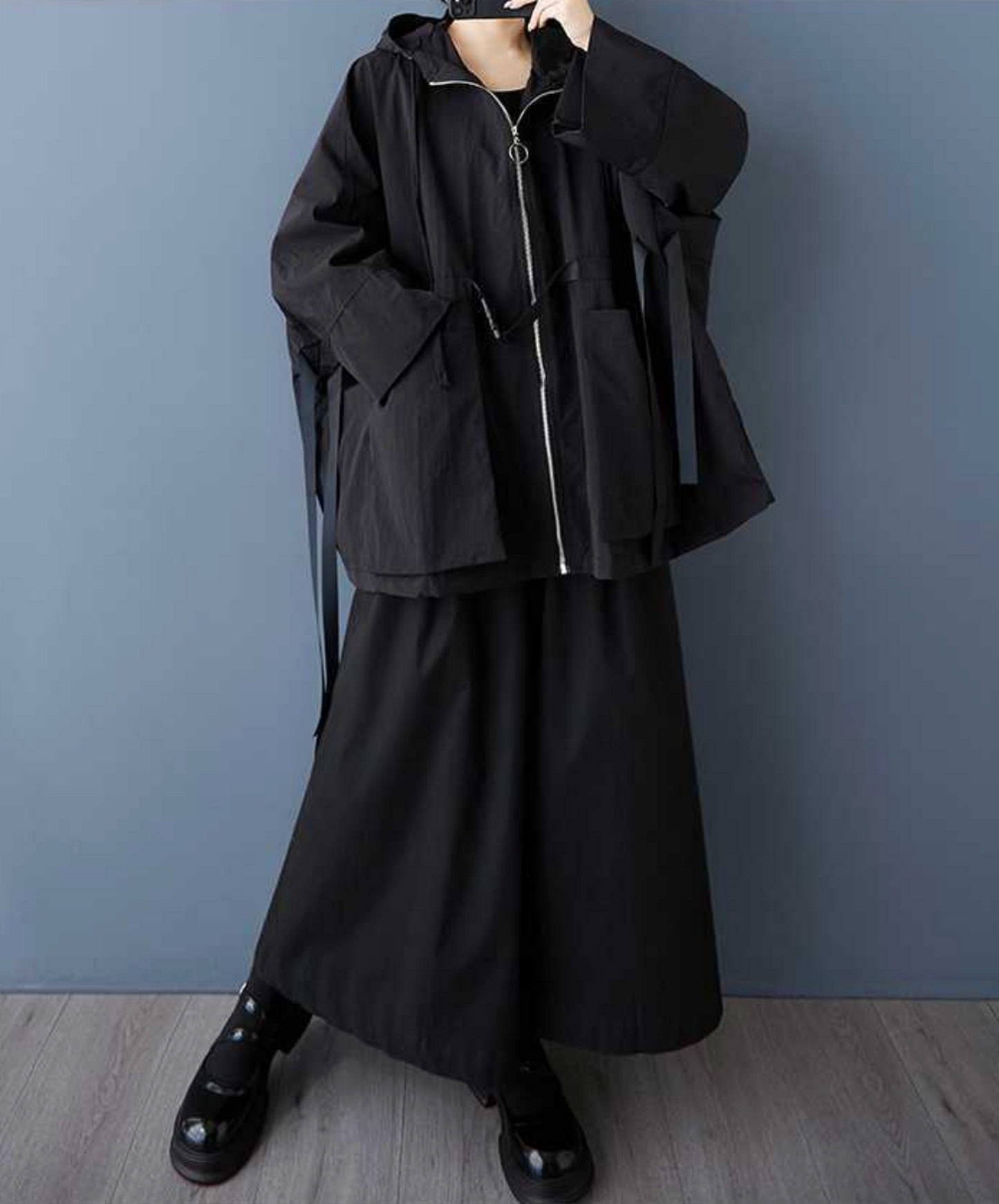 dark oversized waistband hoodie EN2451