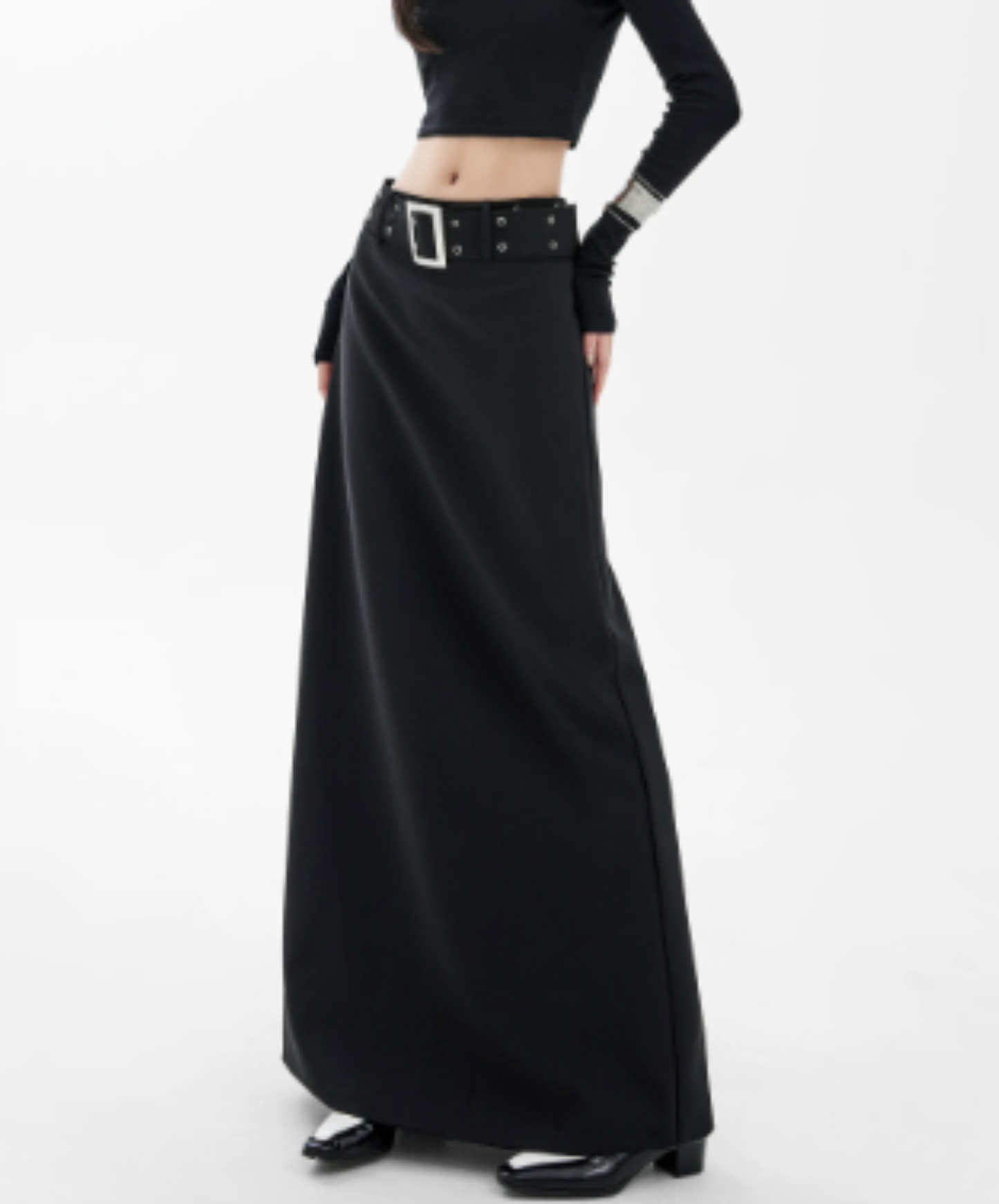 waist-defining grommet belt skirt EN3147