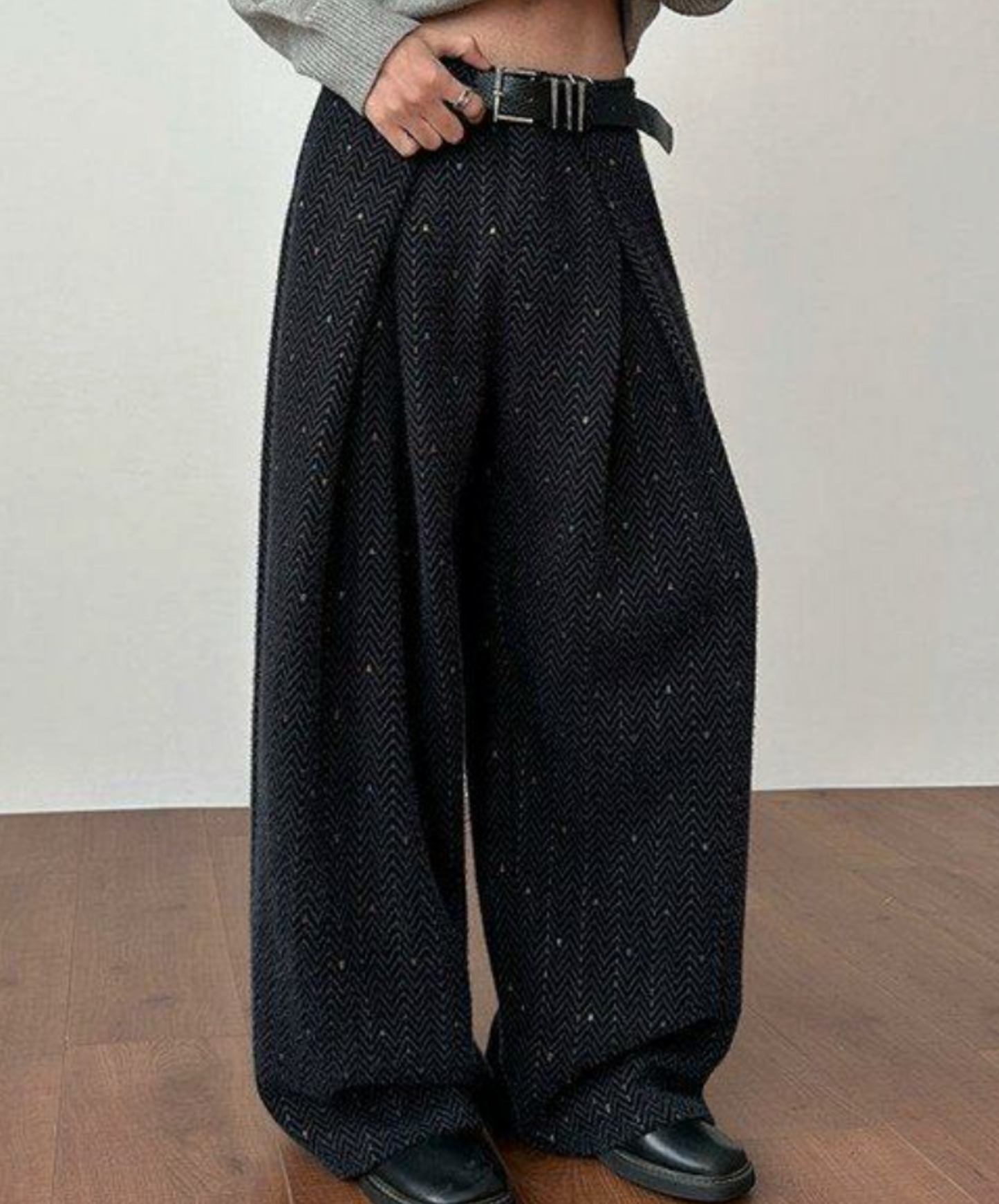 embroidery stripes wide pants EN2650
