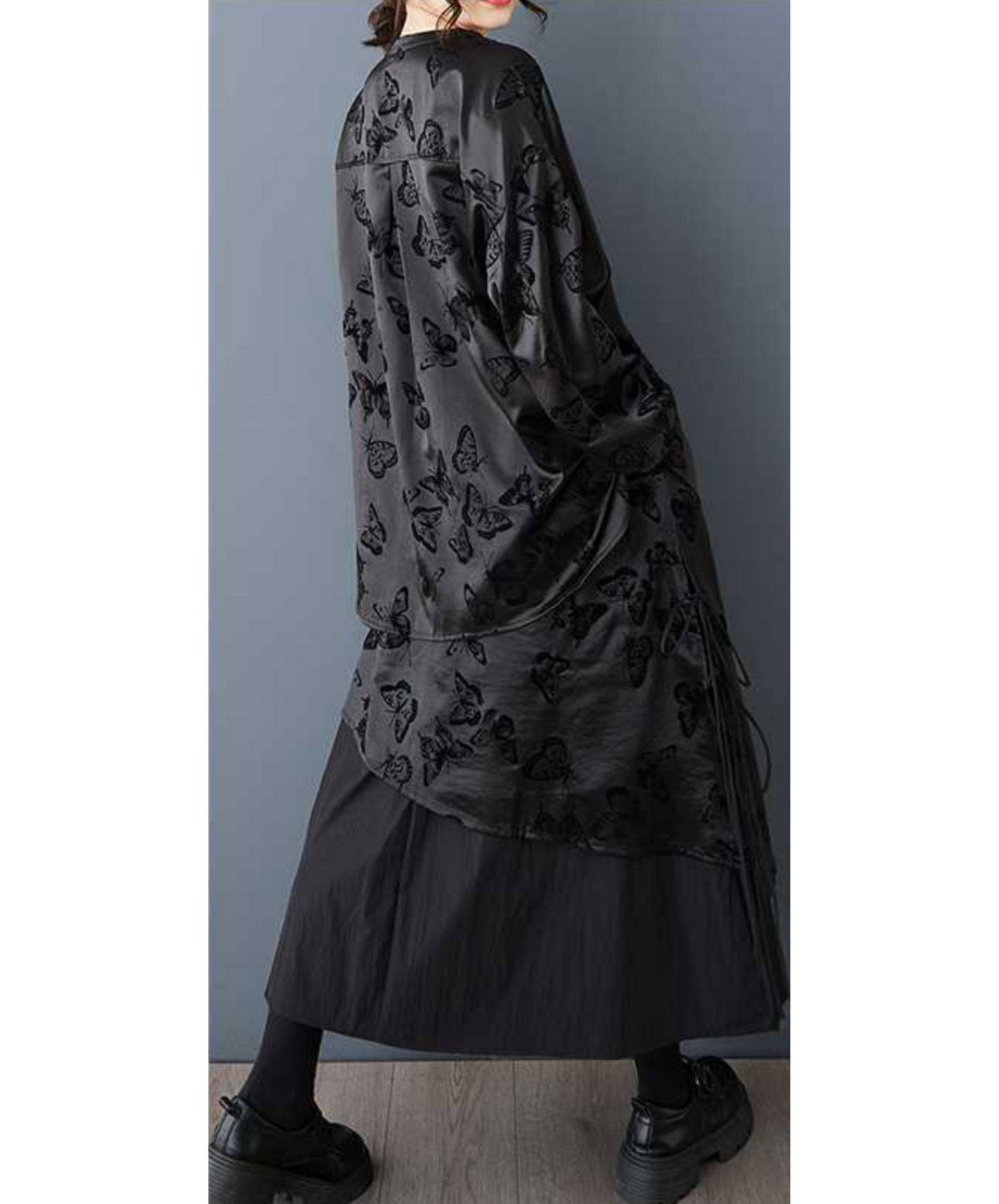 dark butterfly print shirt EN2269