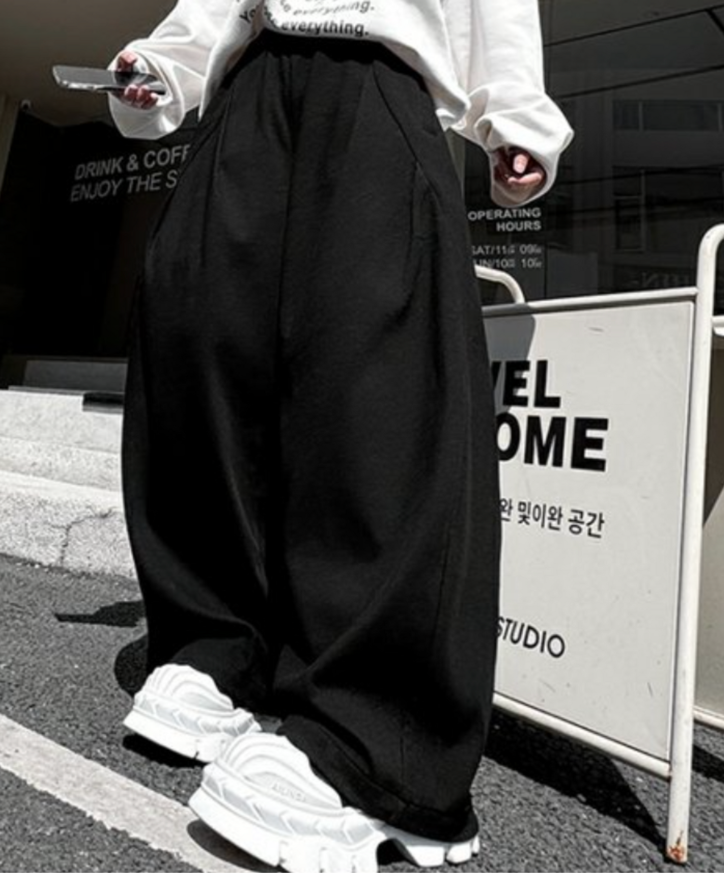 casual tuck wide pants EN2072