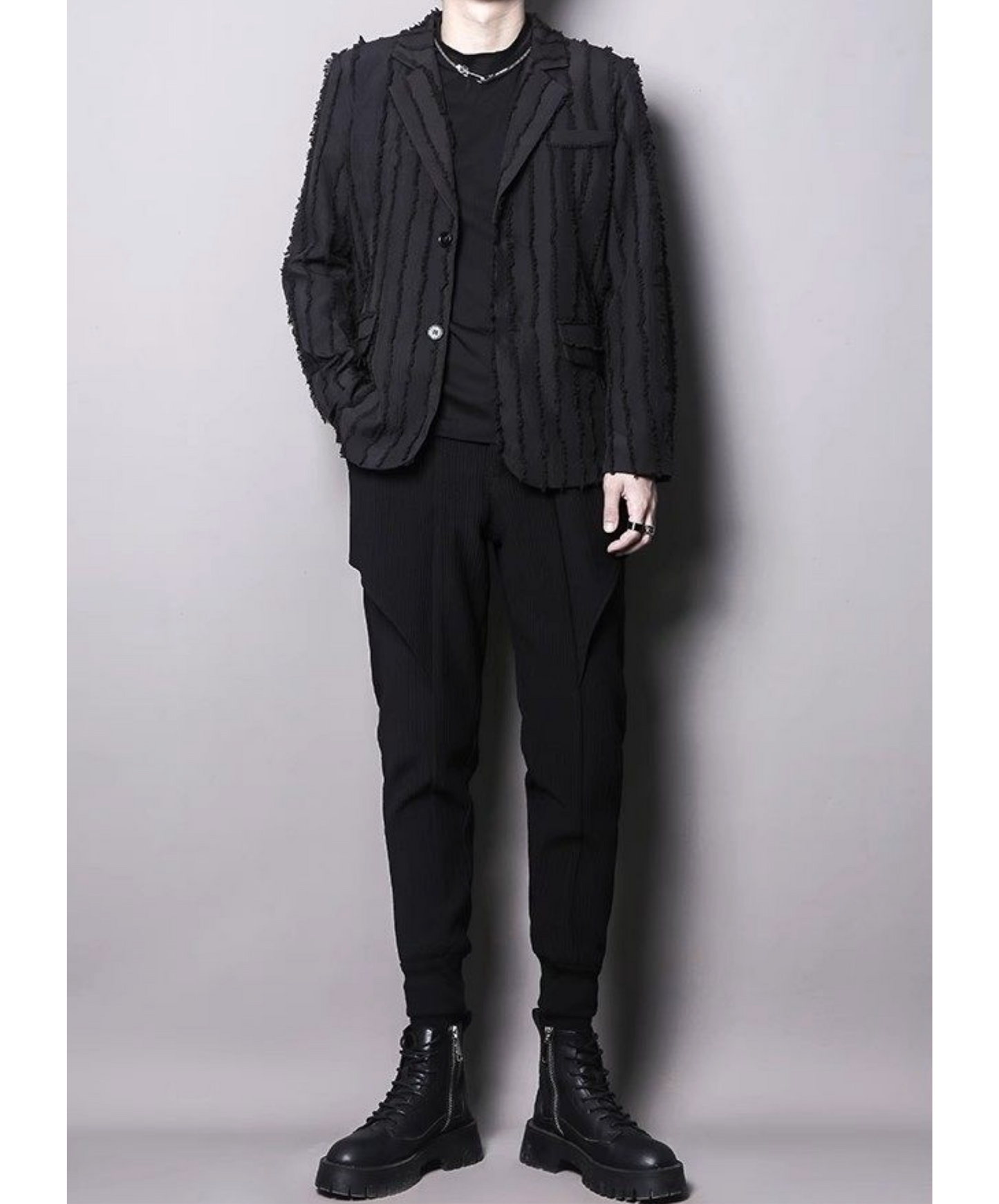 dark striped slim fit jacket EN2698