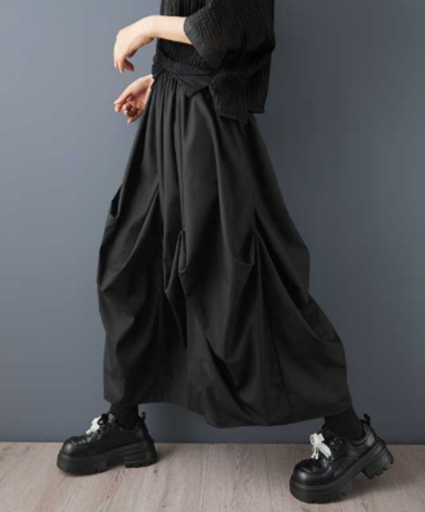 korean-style oversized patchwork wide pants EN3057