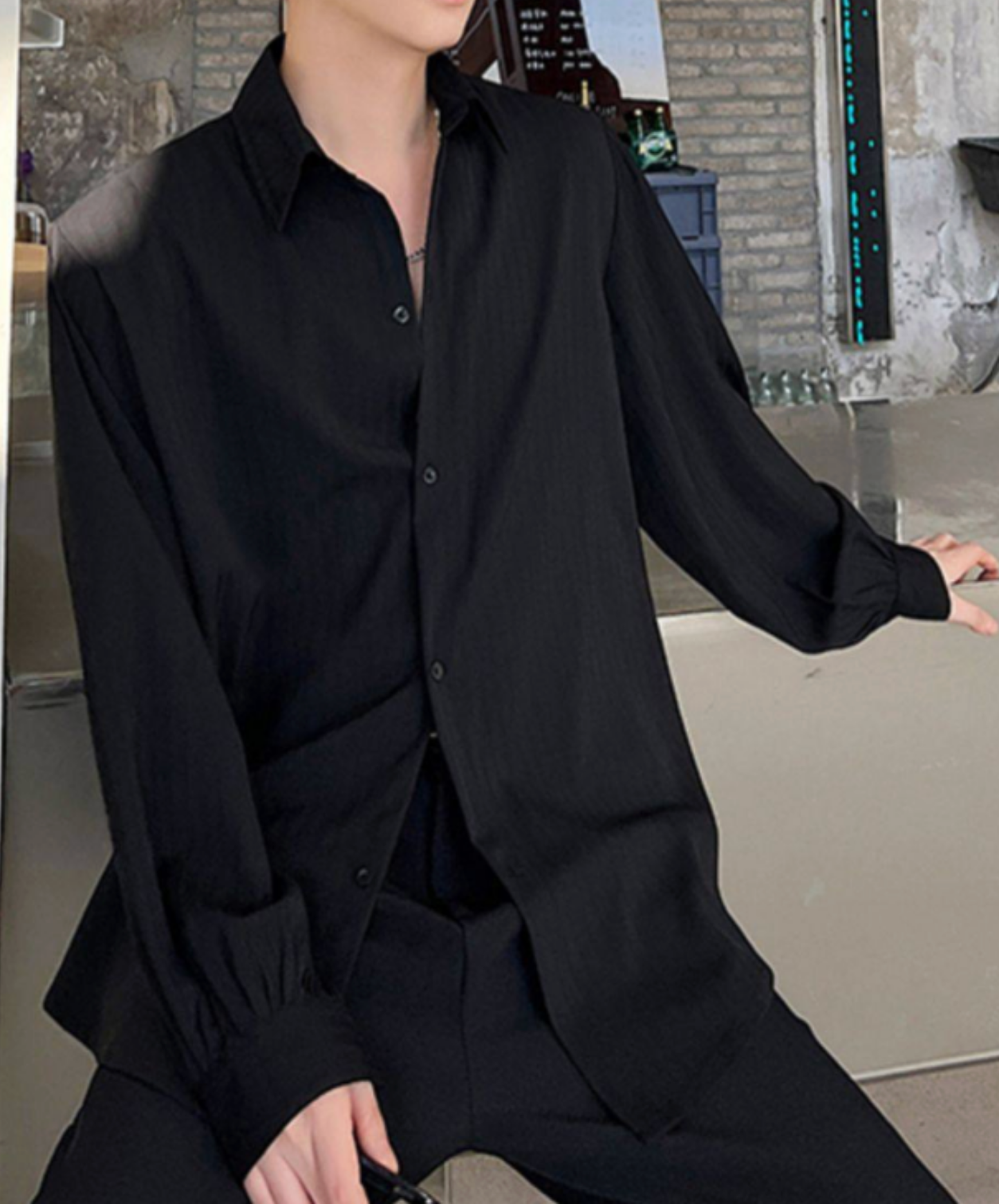 long sleeve relaxed thin shirt EN2686