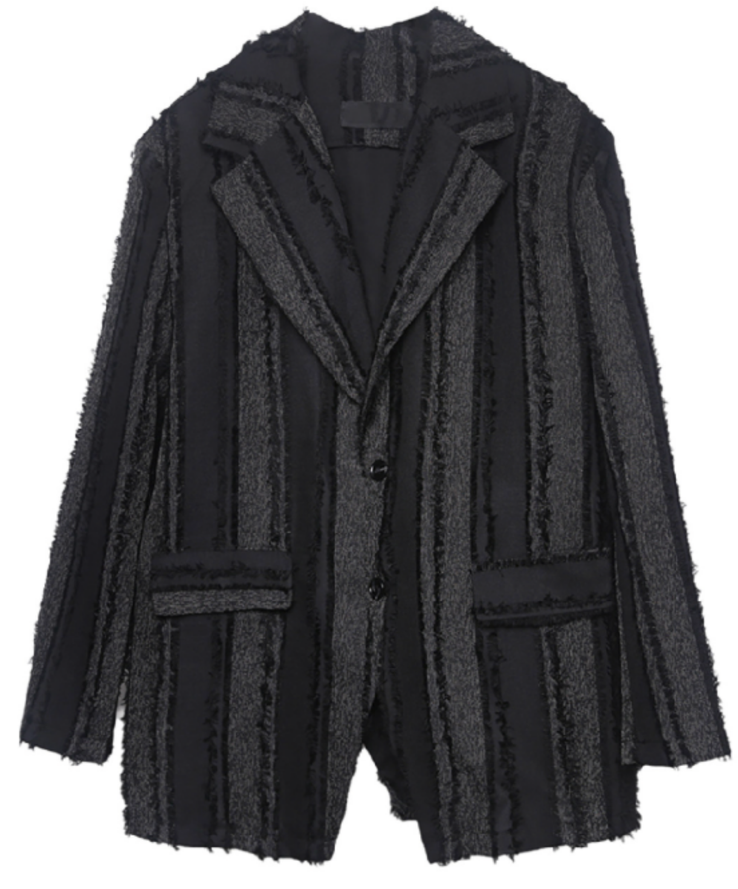 dark striped tassel trim distressed jacket EN2697