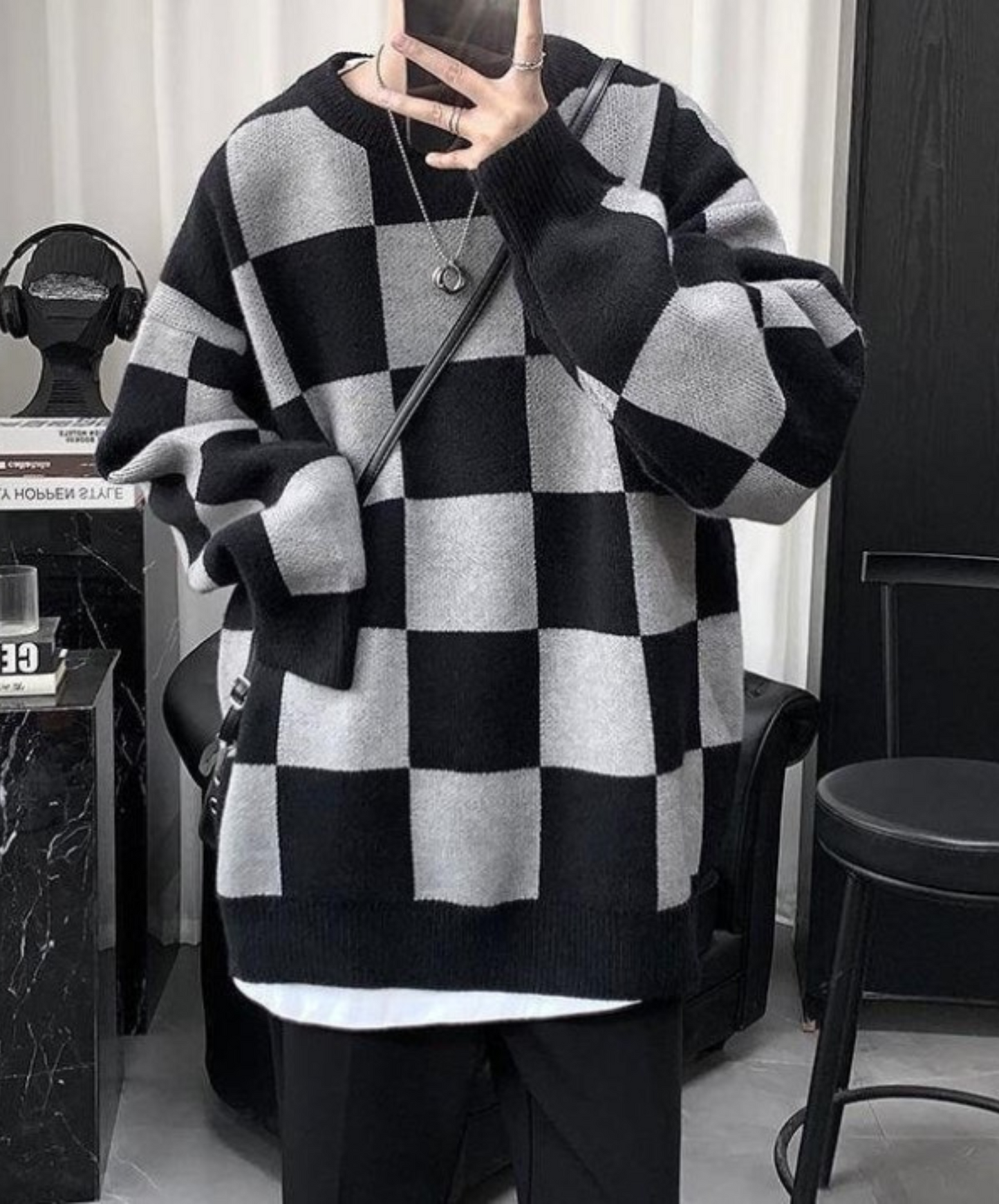 【style43】dark mode outfit set EN1441（sweater + pants set）