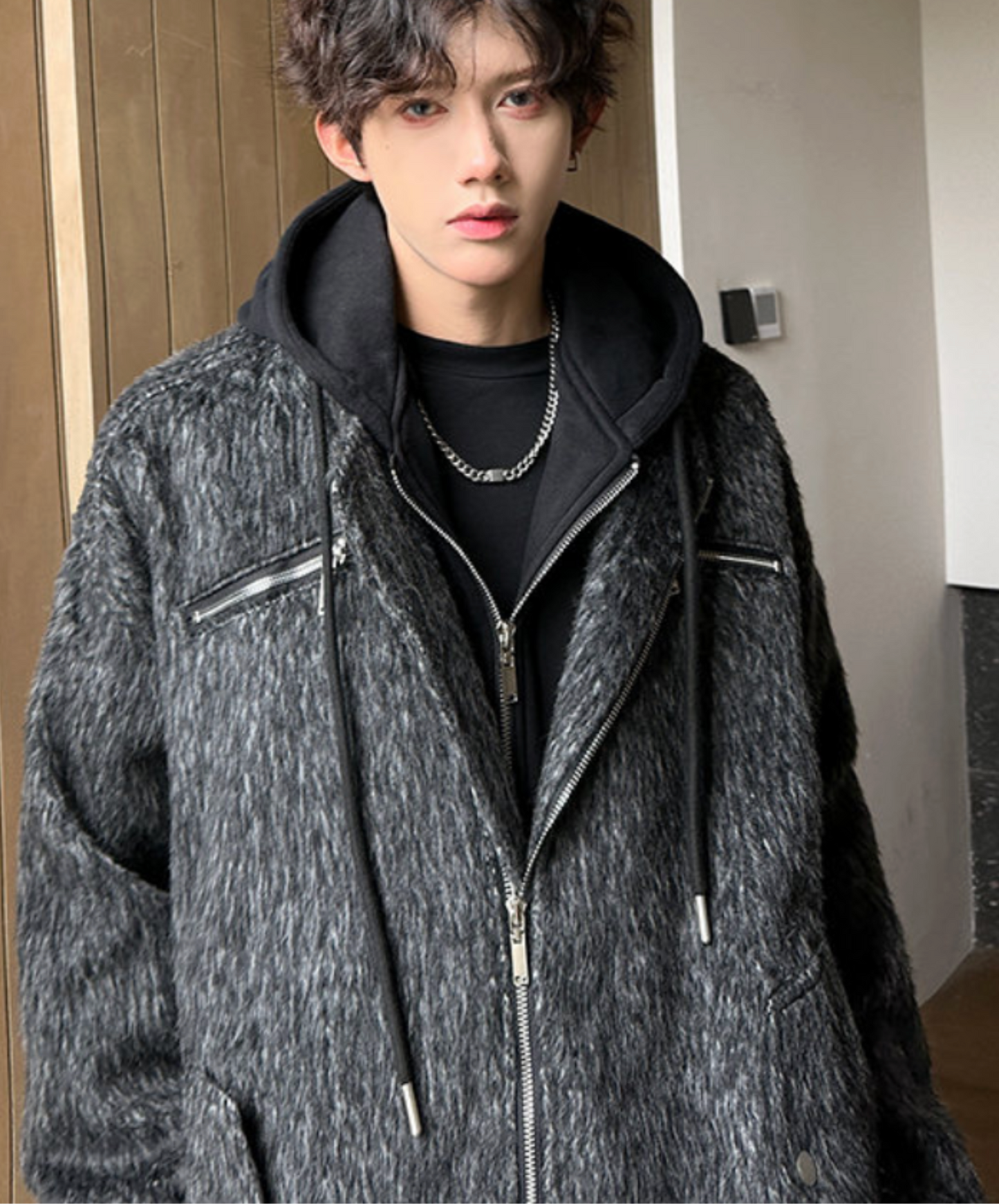 fake two-piece casual hoodie EN2550