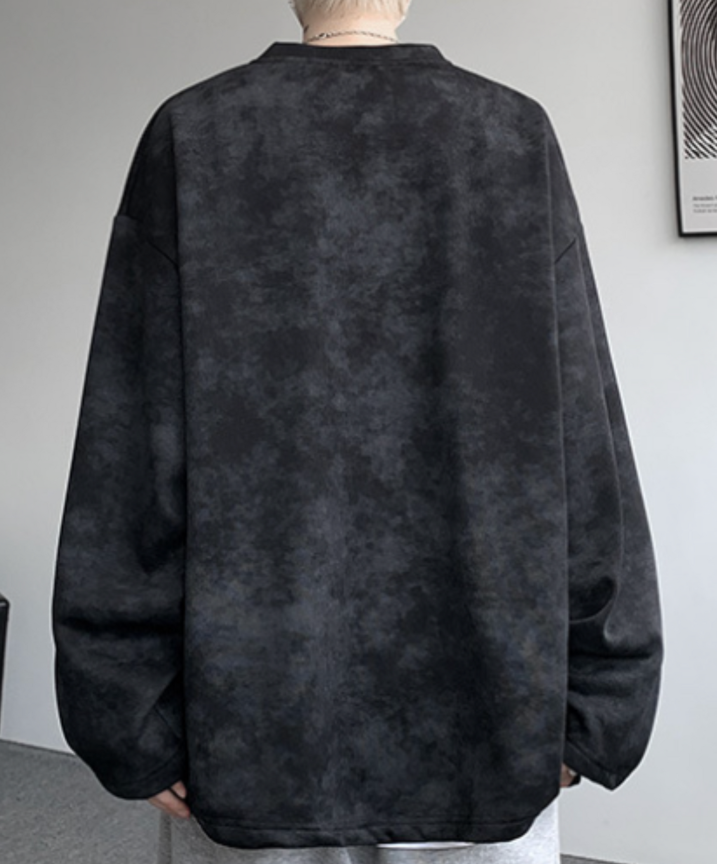 round neck zipper long t-shirt EN2380