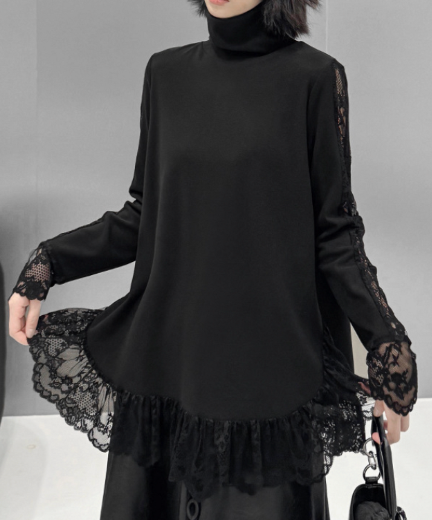 lace line frills t-shirt EN2446