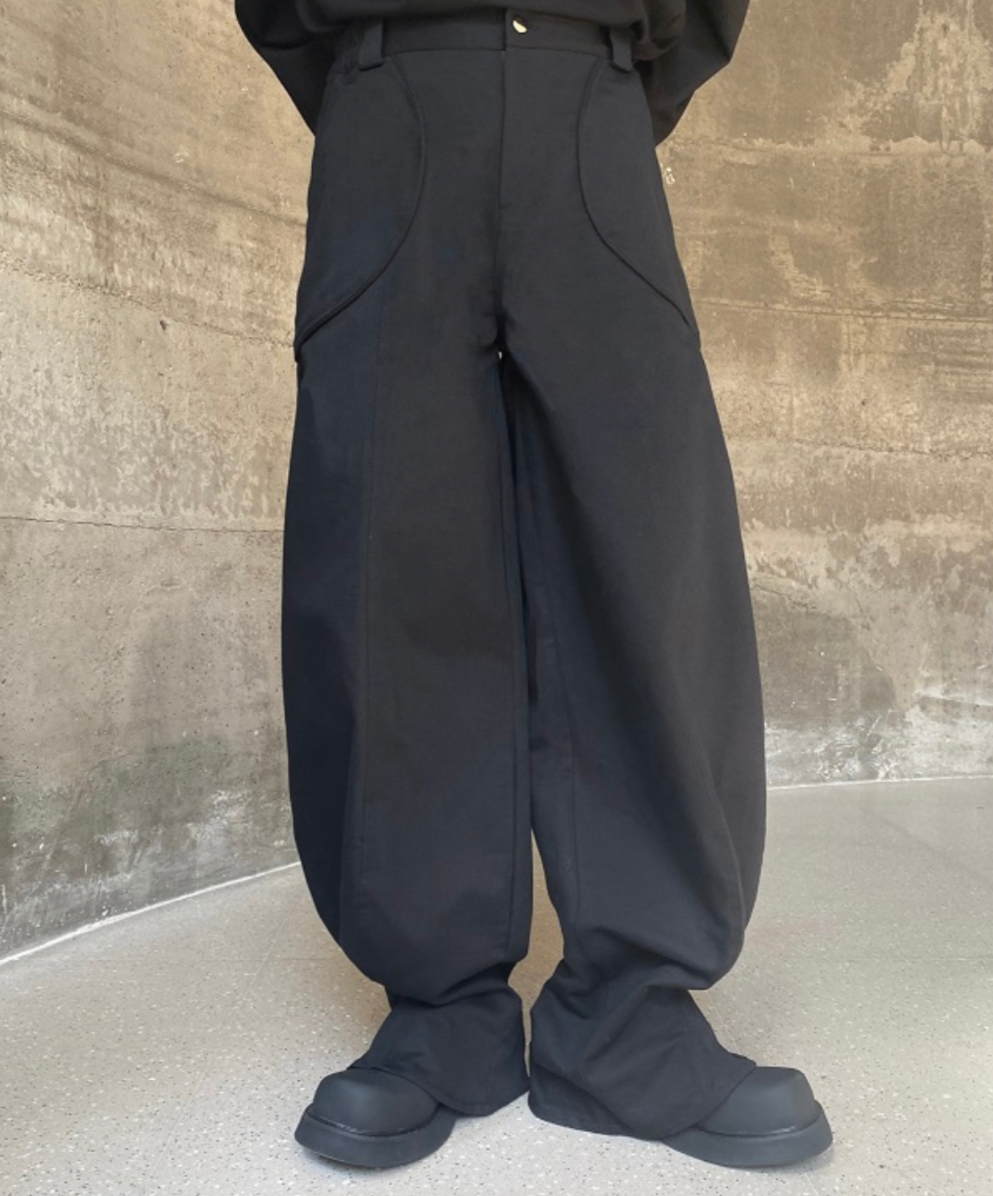 loose silhouette big pocket wide pants EN1429
