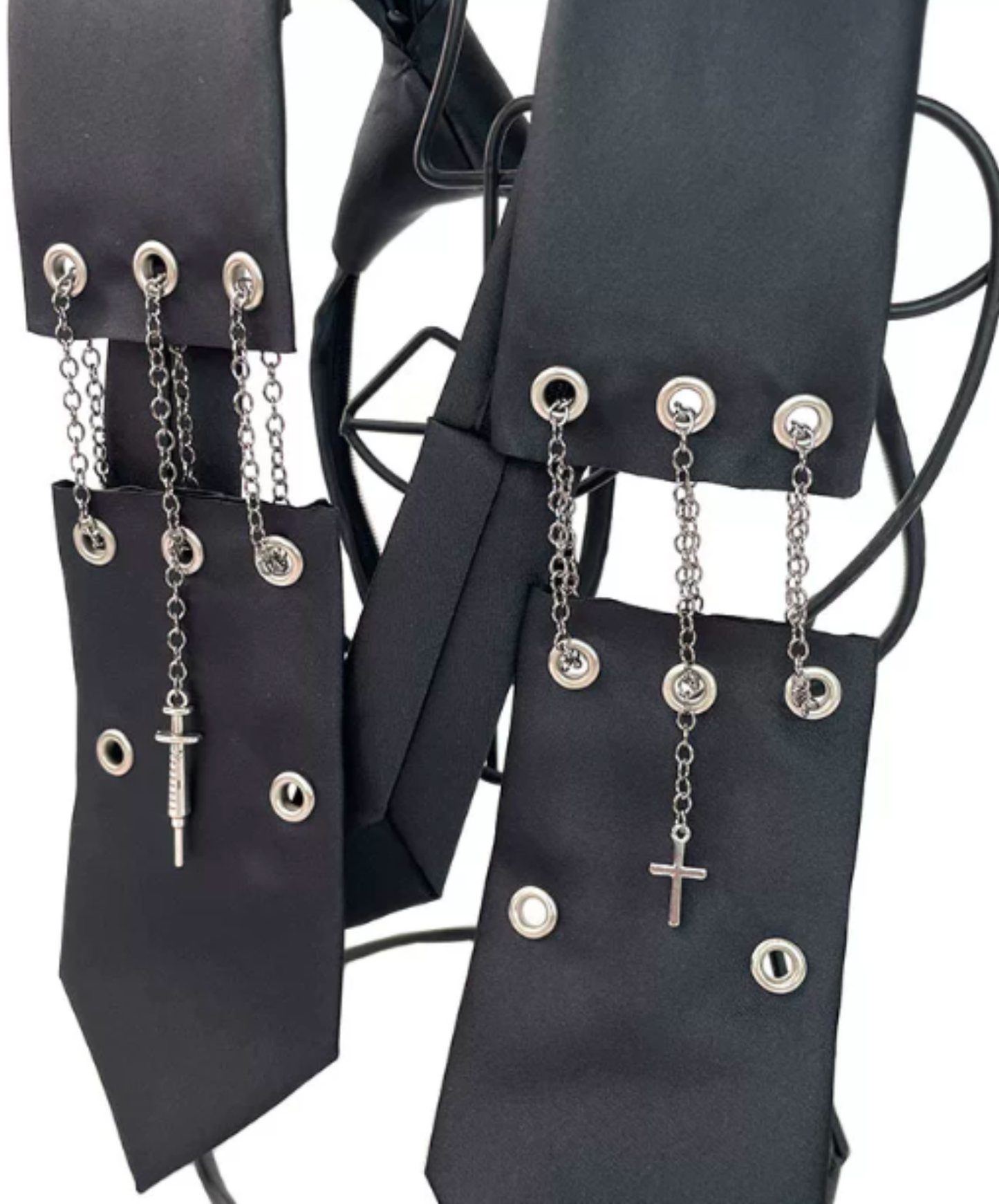 dark zipper chain necktie EN2897