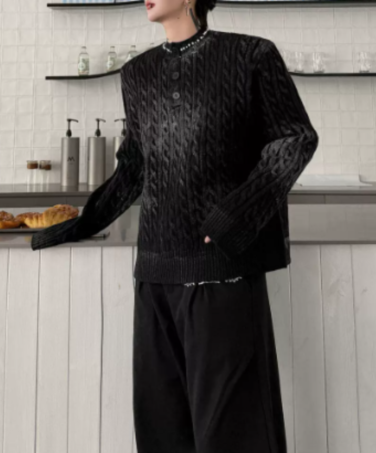 cable-knit with a distressed finish sweater EN3241