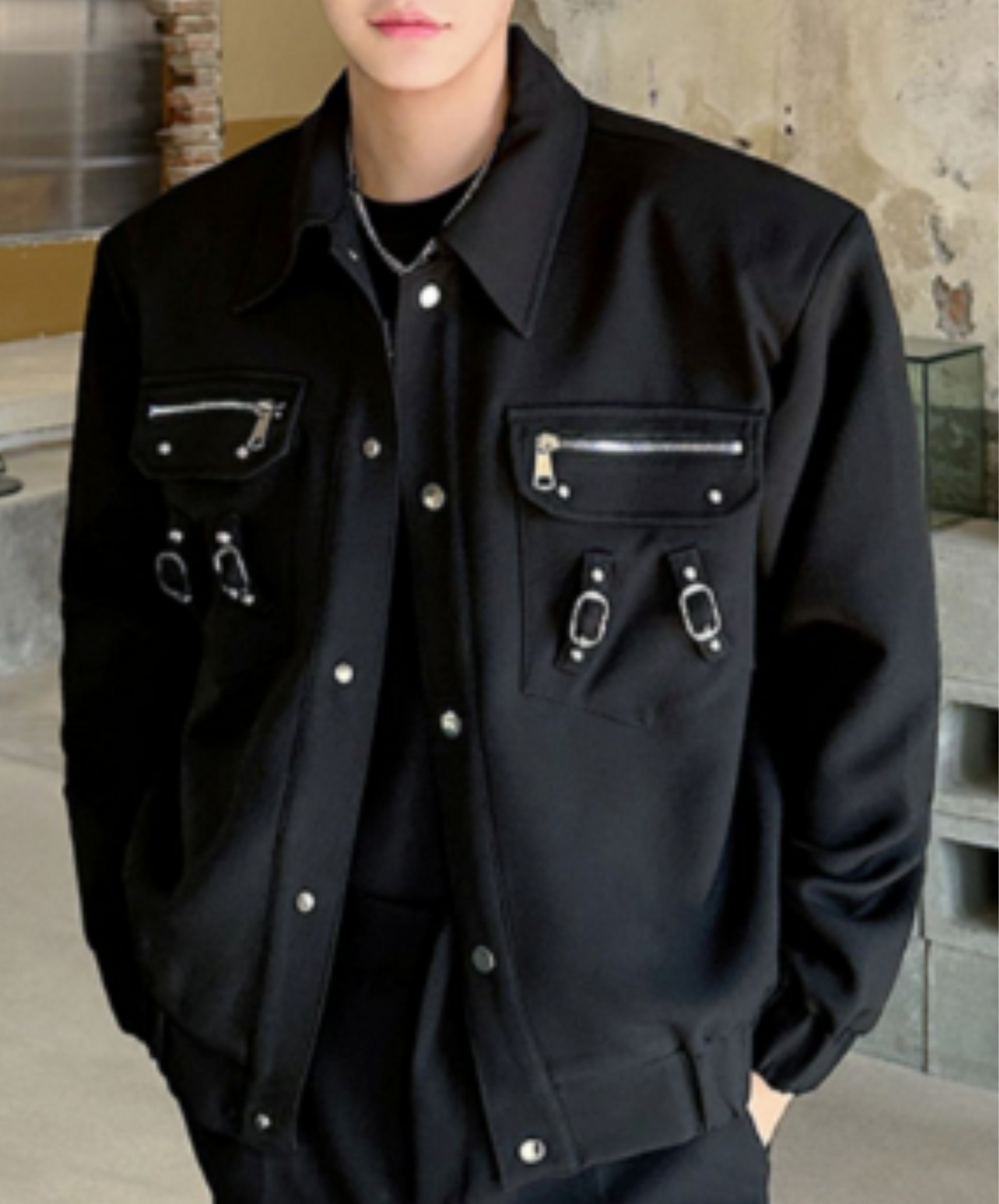 double chest pocket with zipper jacket EN1998