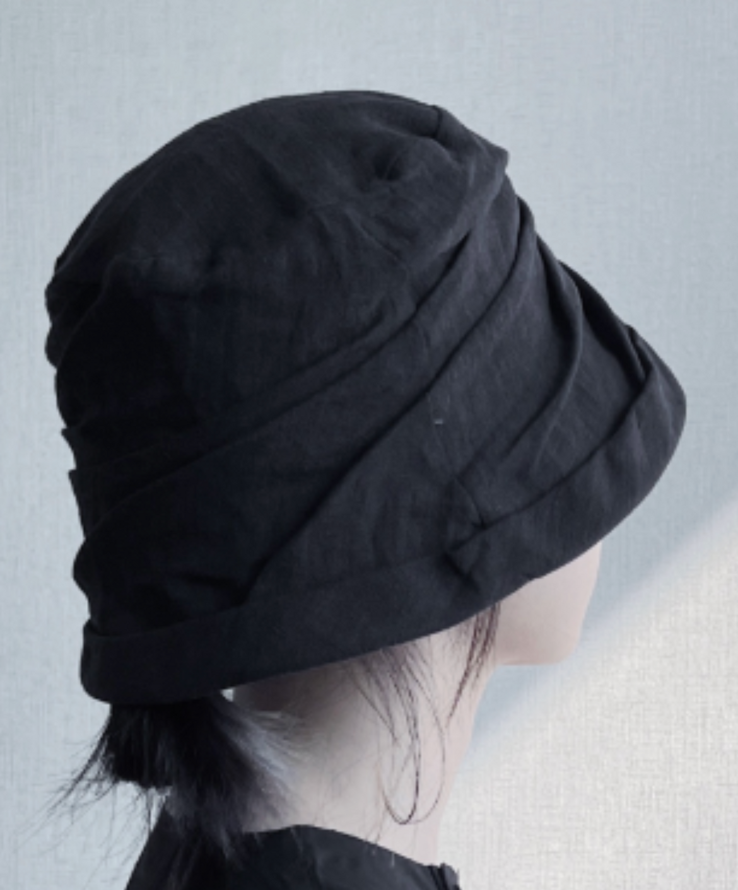 dark pleated cotton and linen het EN2479