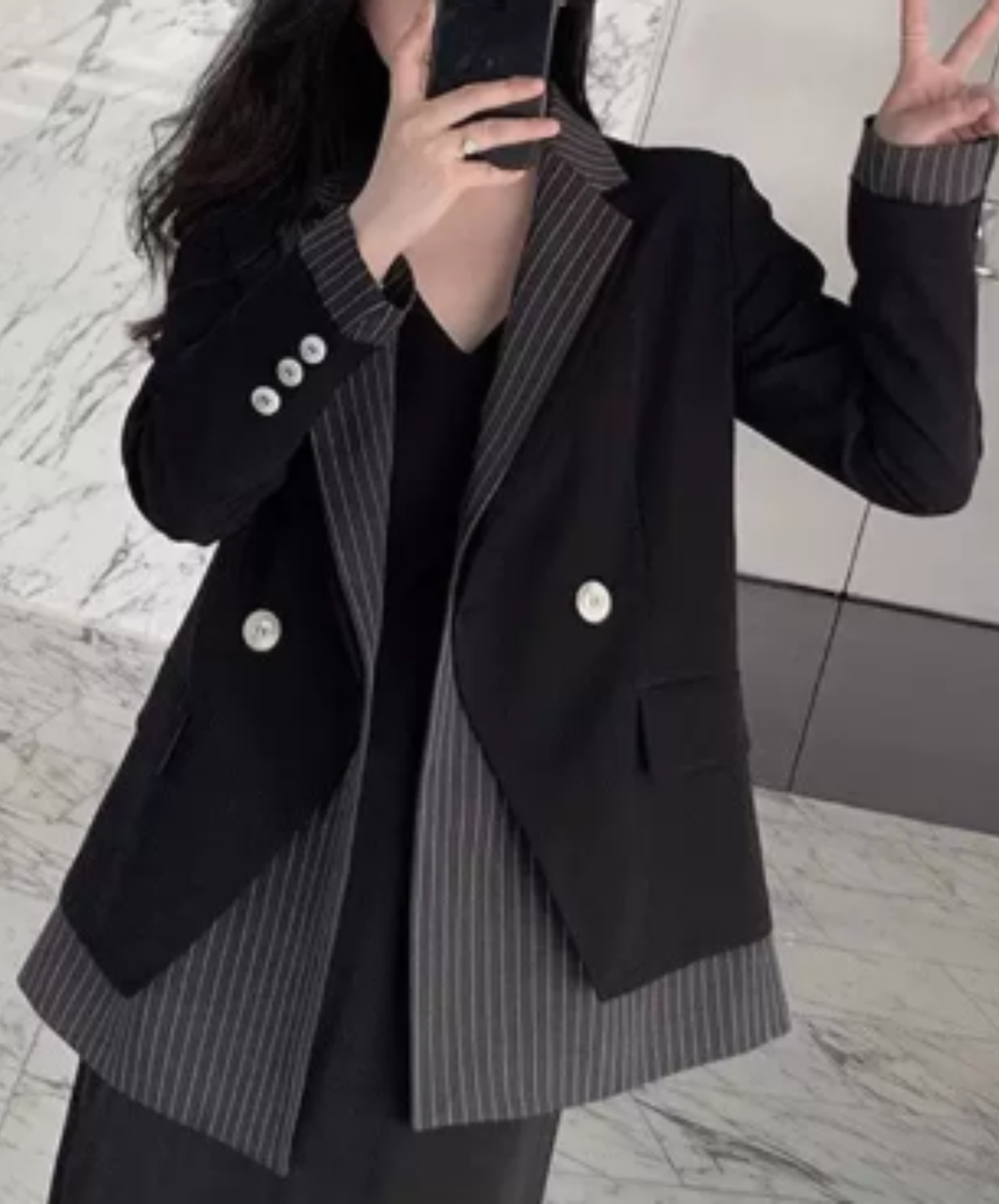 striped double-breasted design jacket EN3224