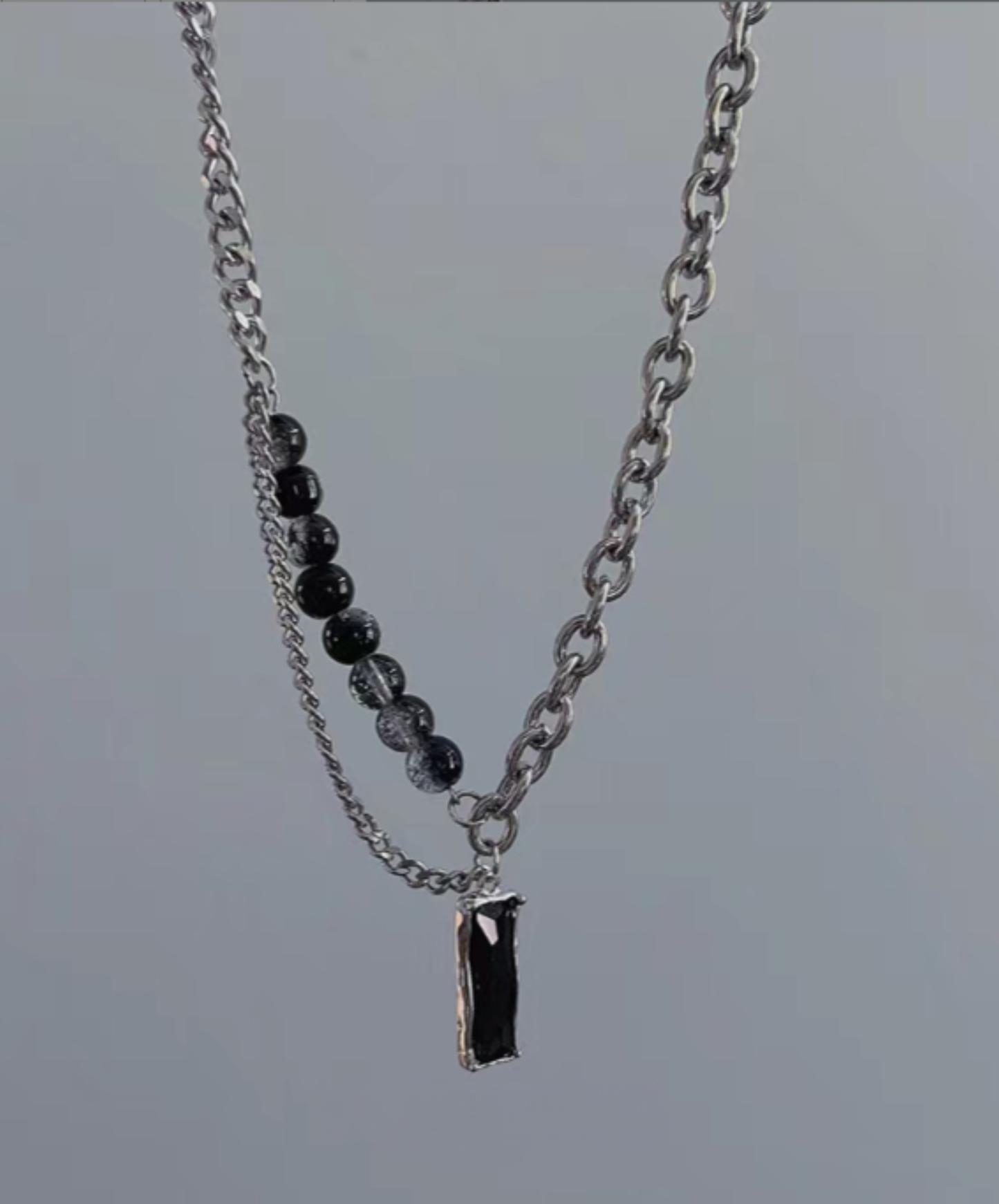 stone and chain necklace EN513