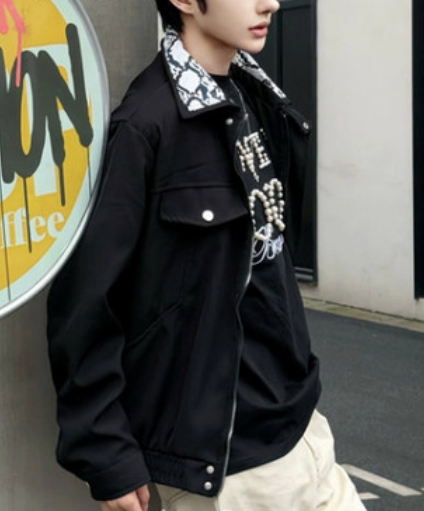 retro snake print shorts jacket EN2413