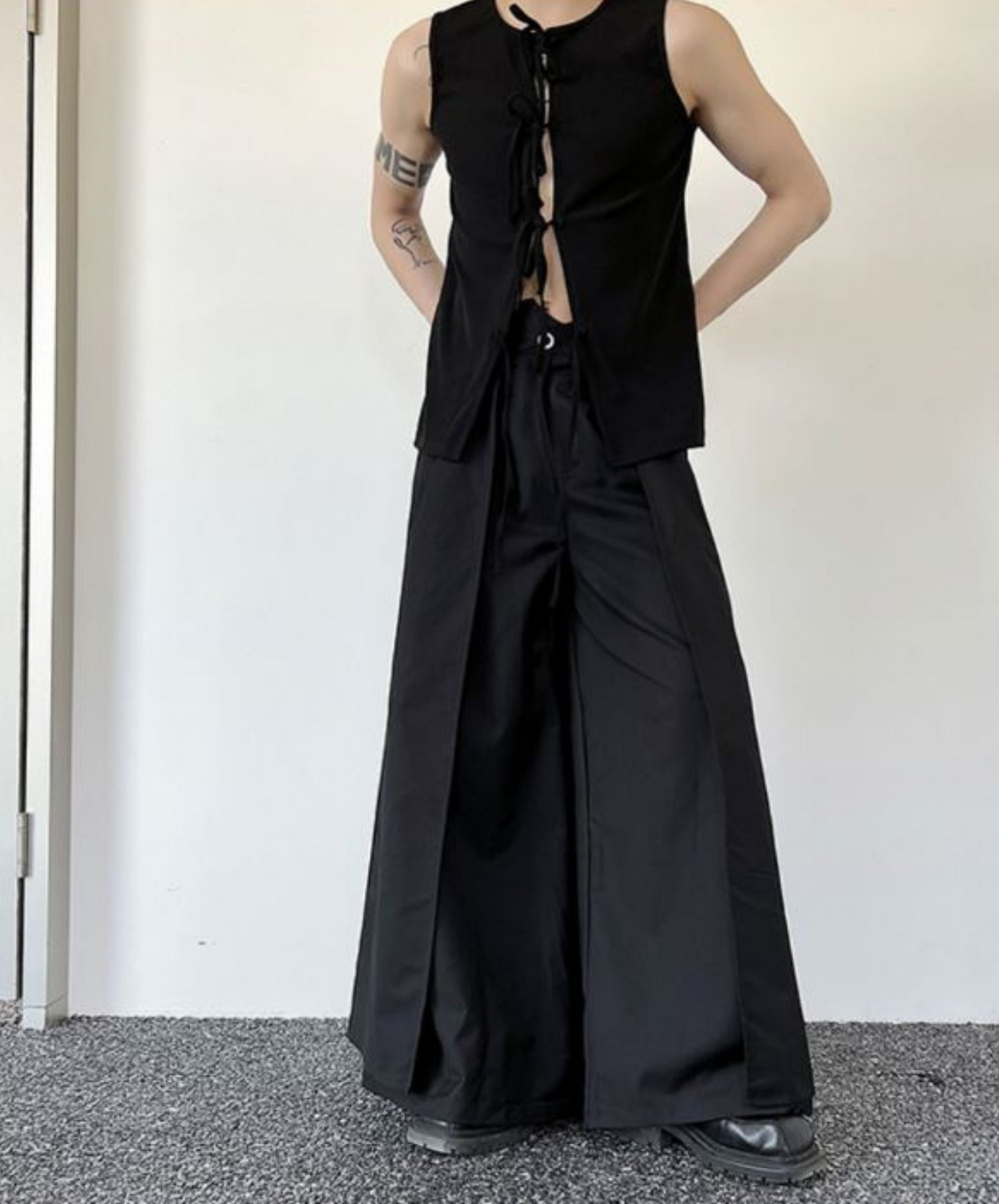 dark wide hakama pants EN879