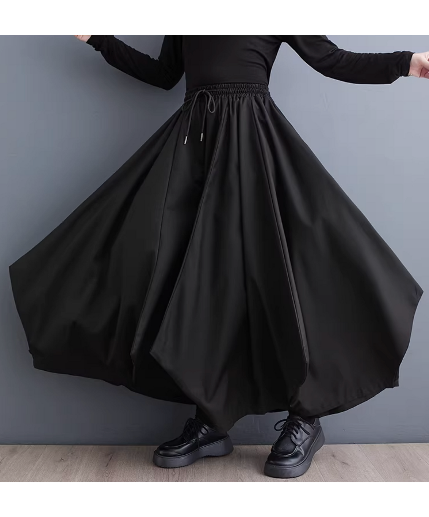 dark lantern drape wide pants EN2834