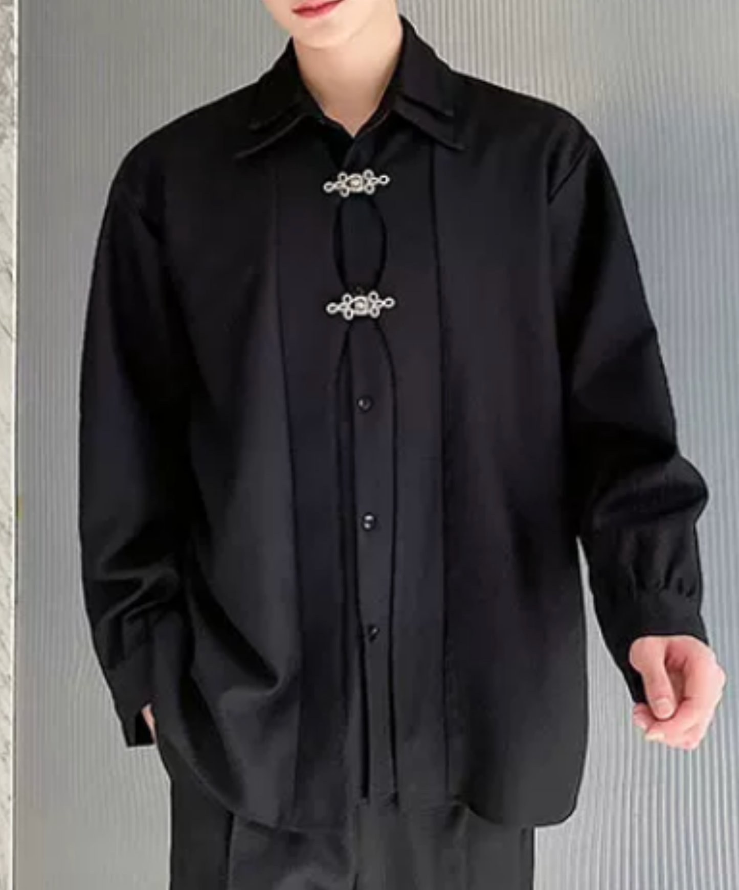 chinese-style button double collar shirt EN2849