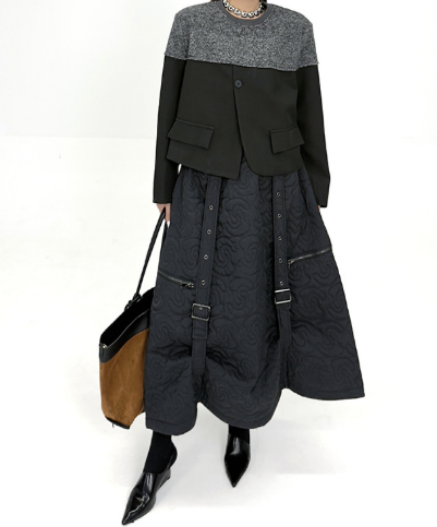 3d-stitched balloon silhouette skirt EN3152