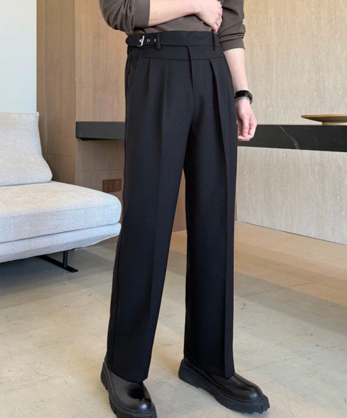 neapolitan-style slim fit slacks pants EN2776
