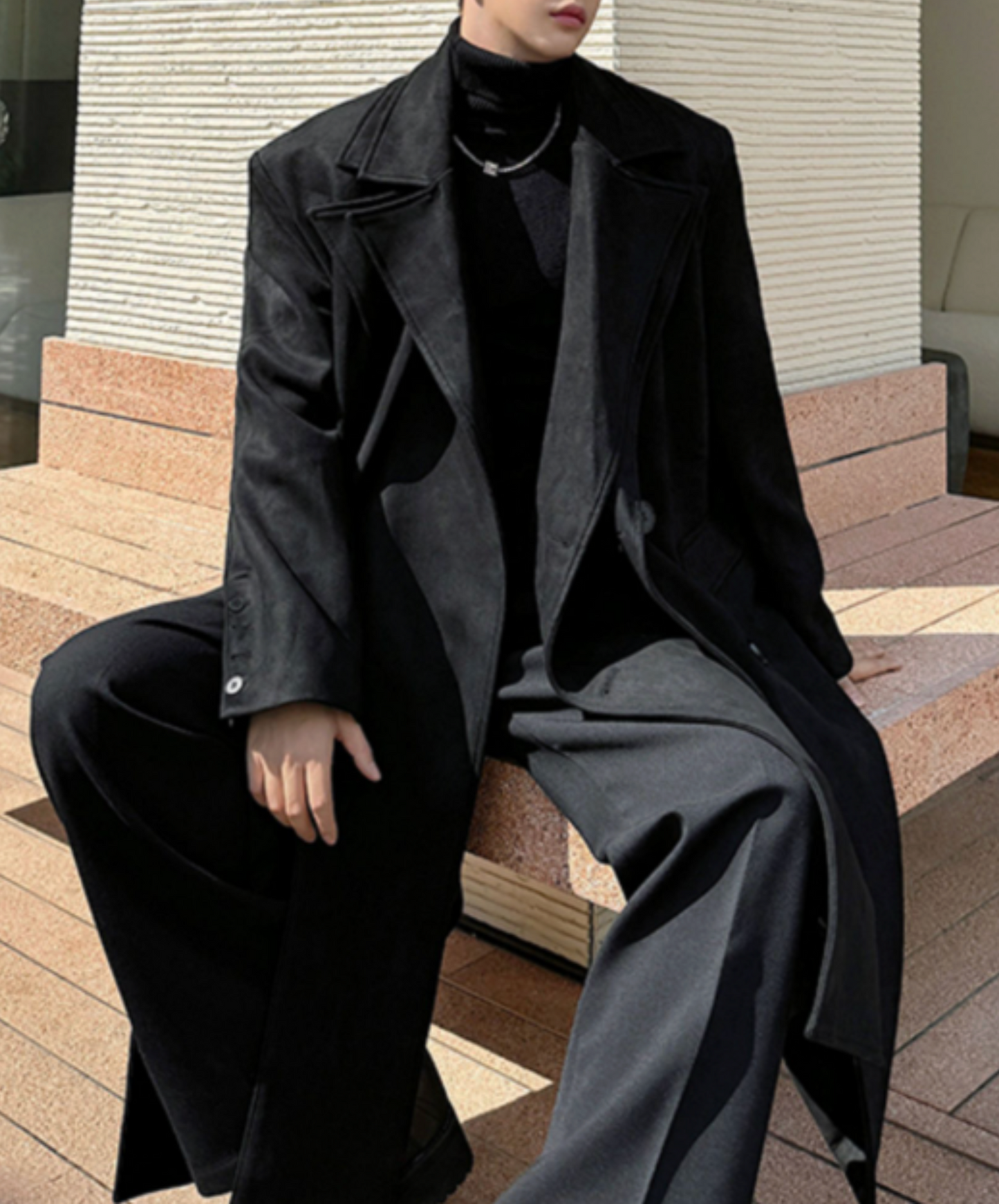 double-breasted long coat EN2529