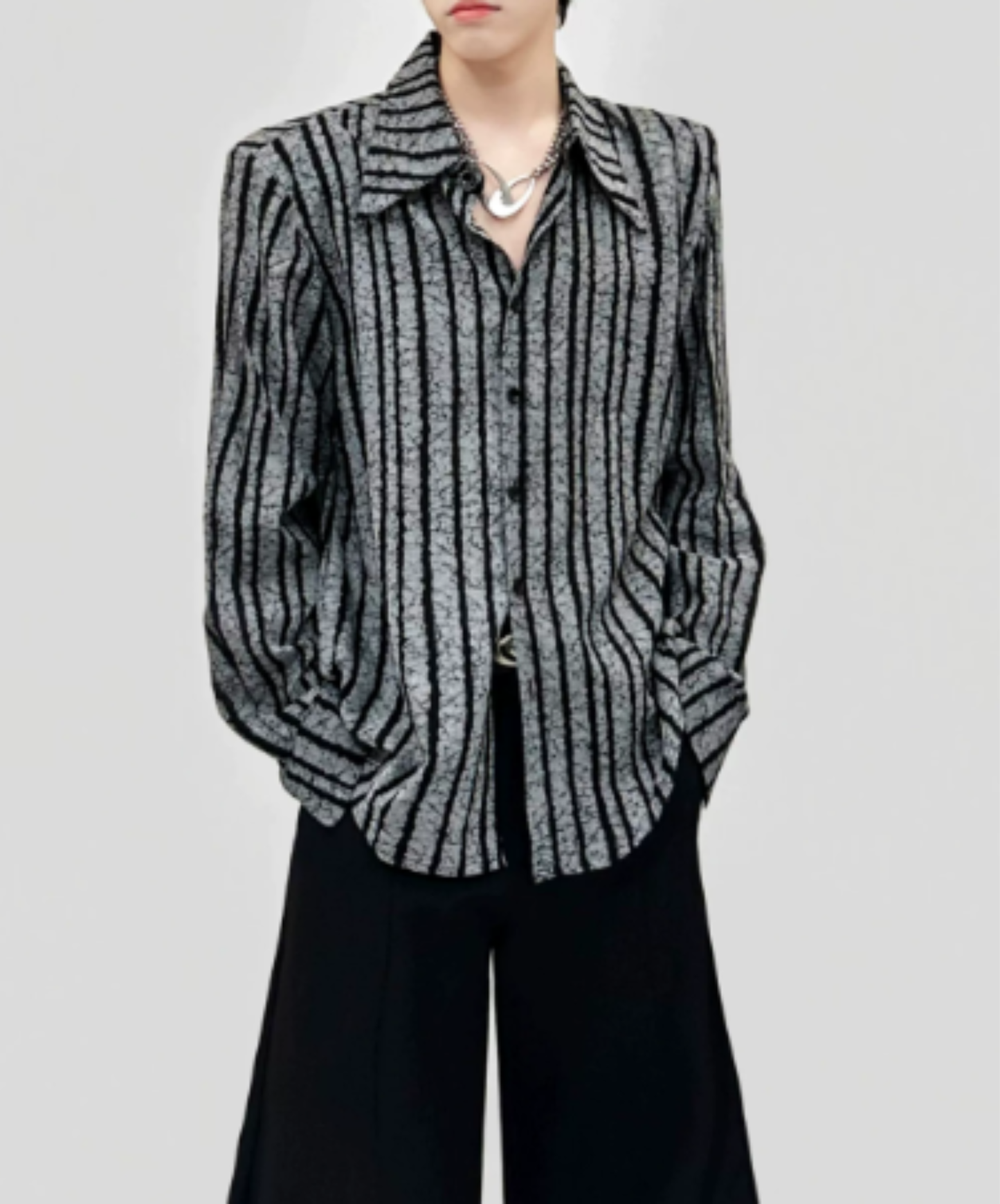 striped drape style shirt EN3086