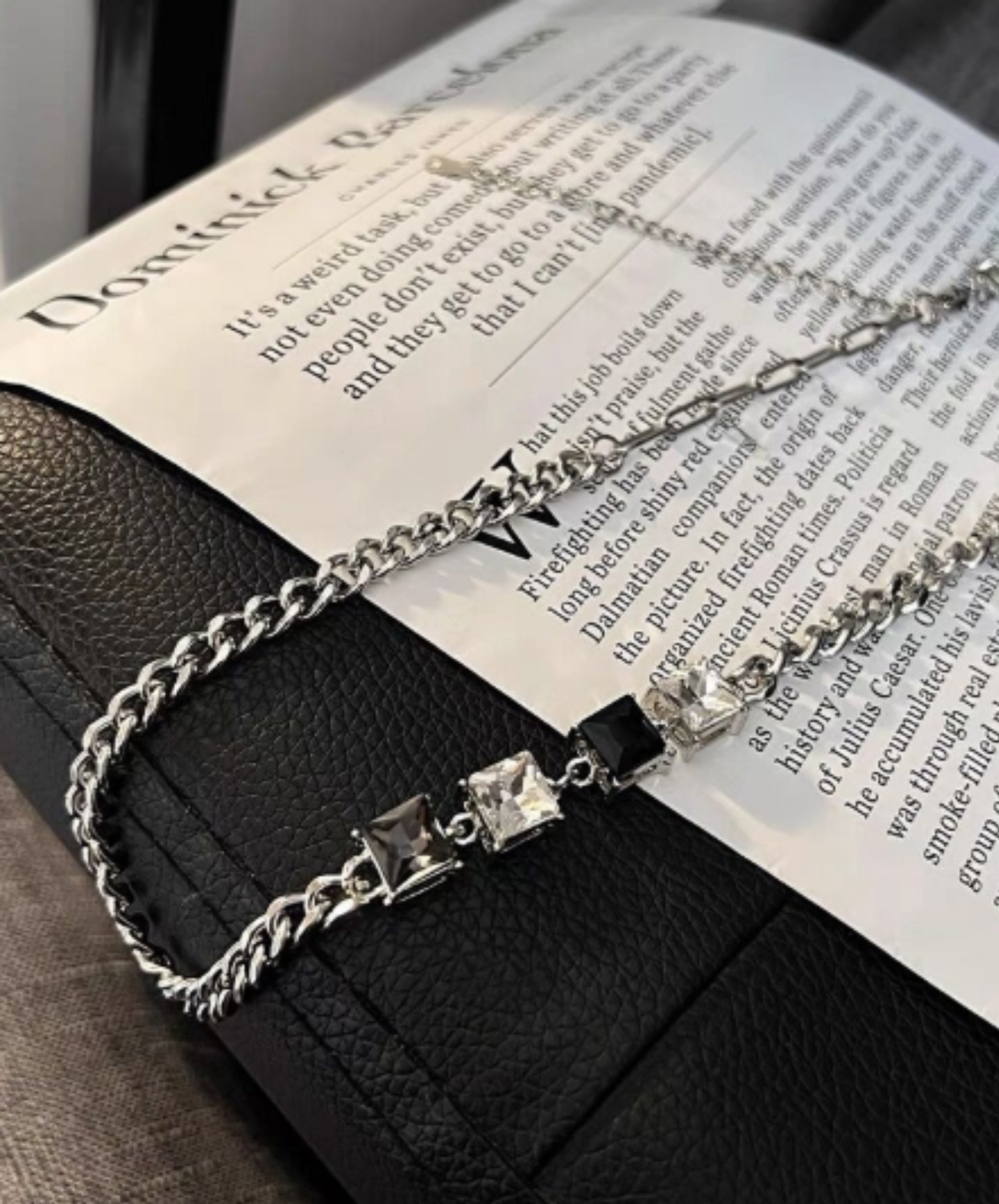 square quartz crystal necklace EN3038