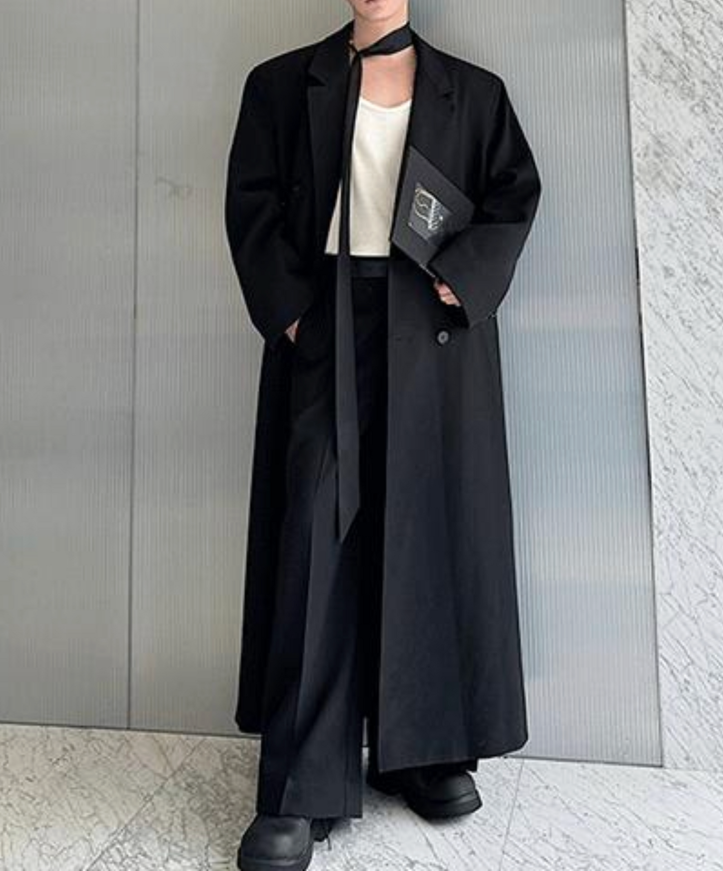 thick double-breasted long coat EN2509