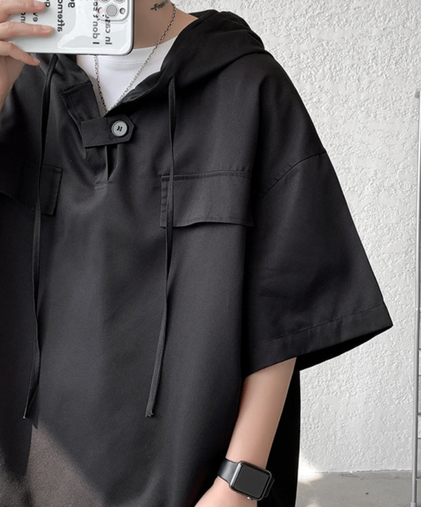 dark neck tab design hoodie EN2847