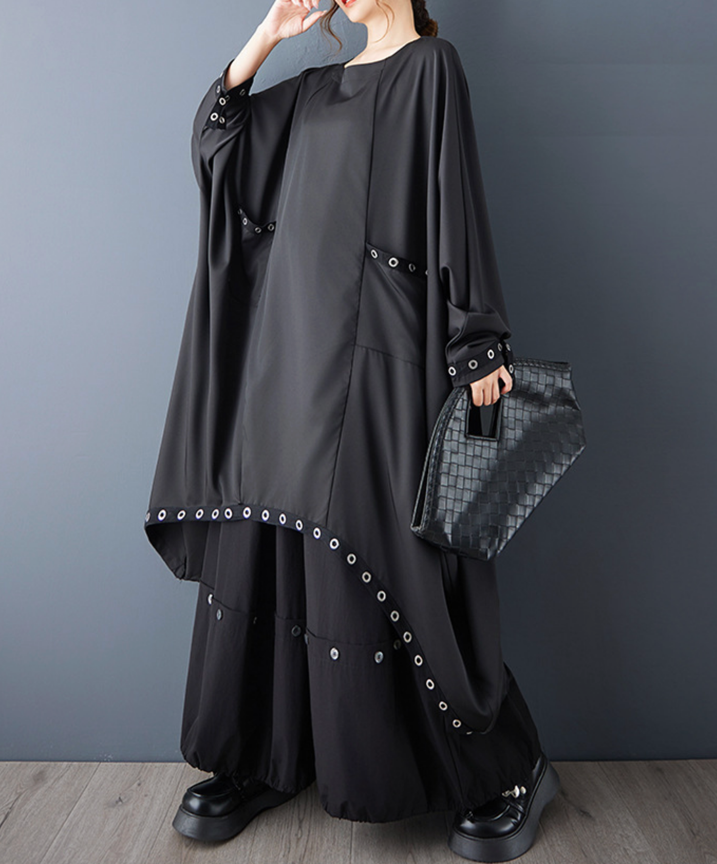 rivet line decoration long shirt EN2769