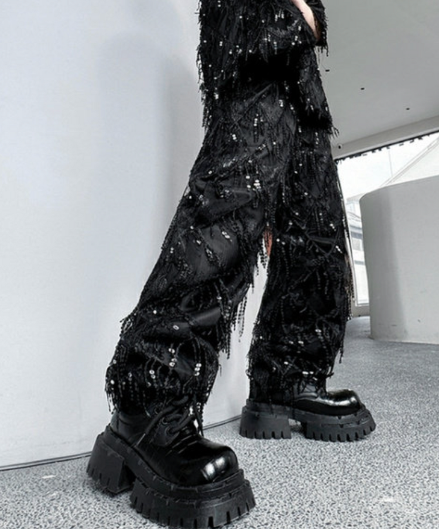 sequin tassel diamond wide pants EN2654