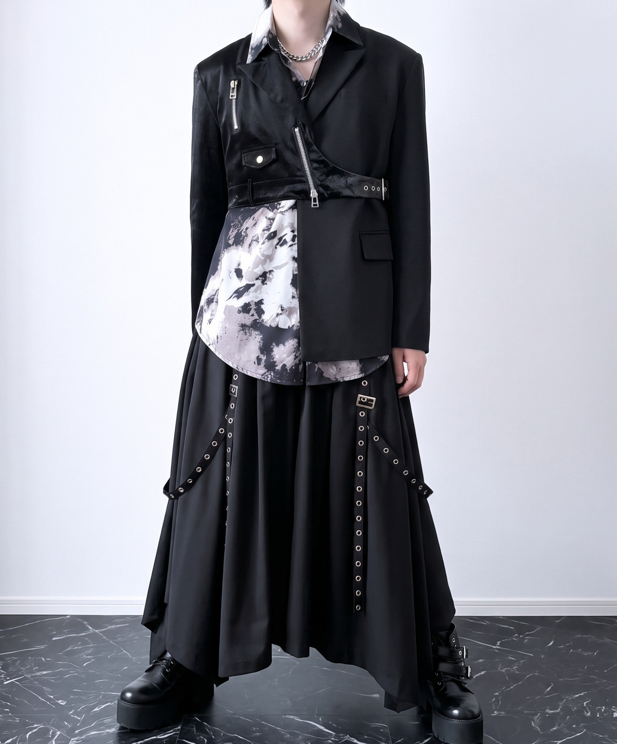【style113】dark mode outfit set EN3294（jacket + shirt + pants set）