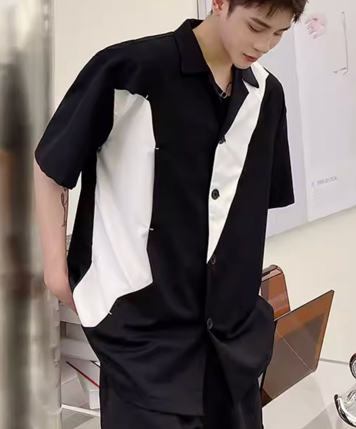 unique color blocks shirt EN2816