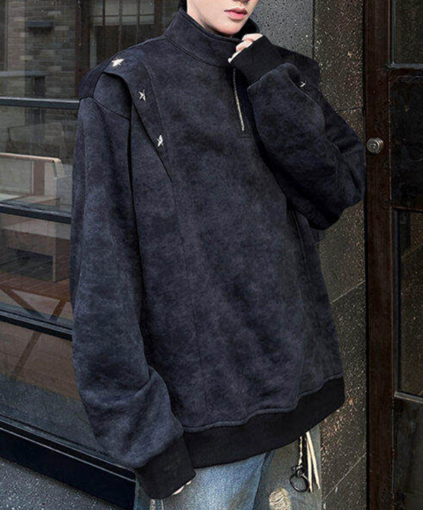 retro tie-dye half zip sweatshirt EN2653